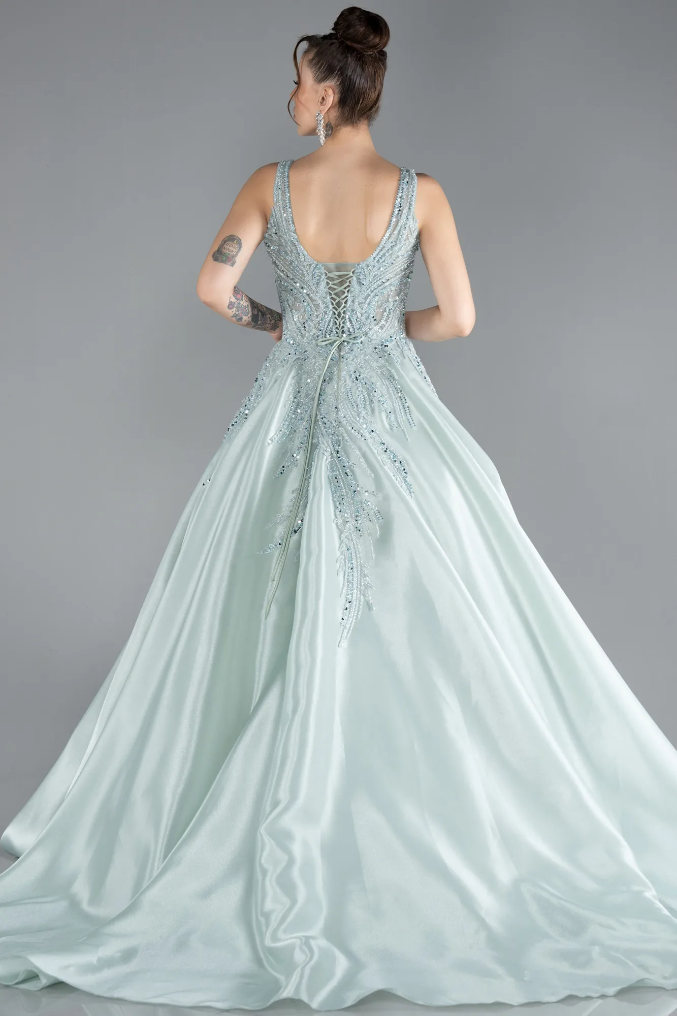 Mint-Long Haute Couture Dress ABU3595