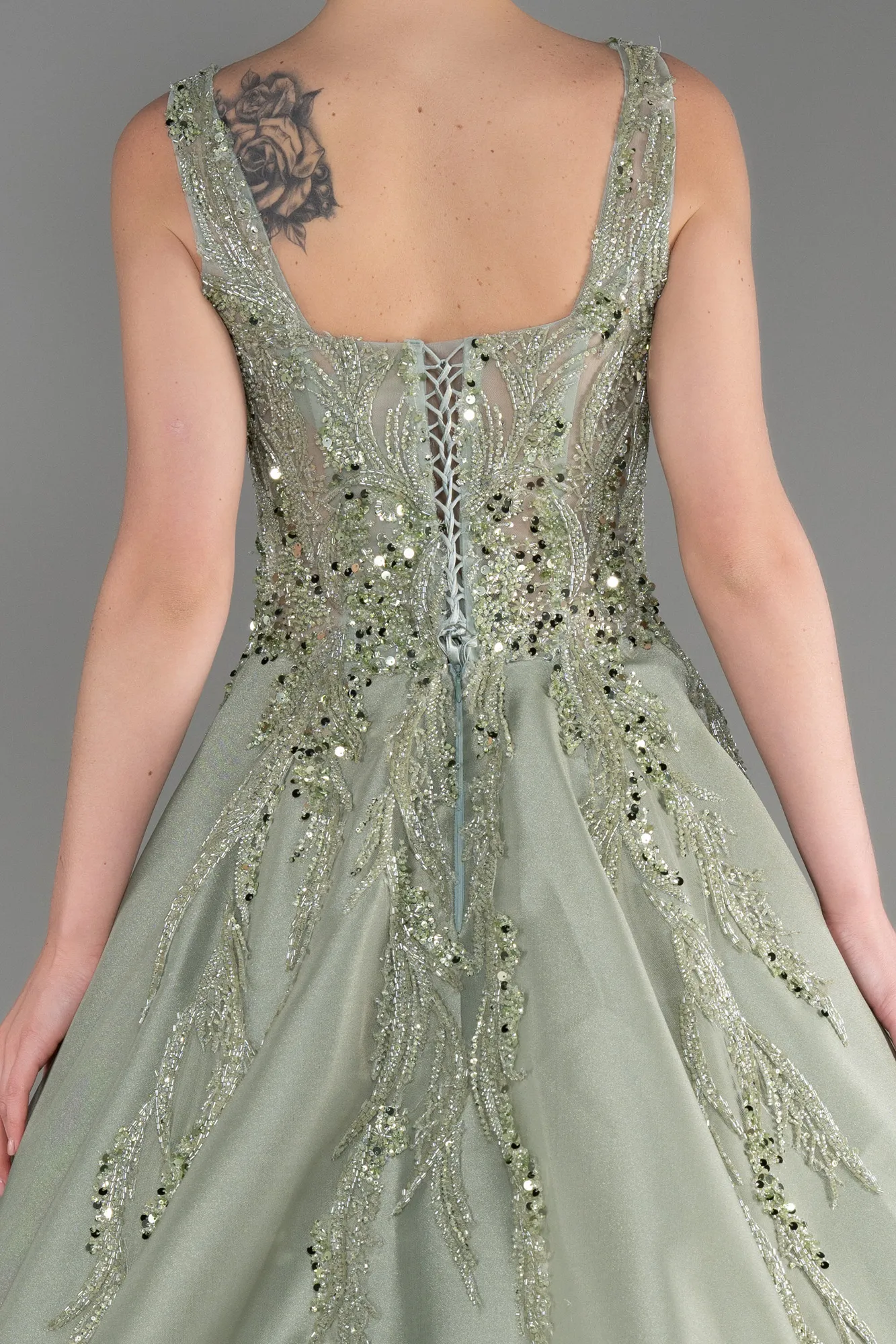 Mint-Long Haute Couture Dress ABU3745