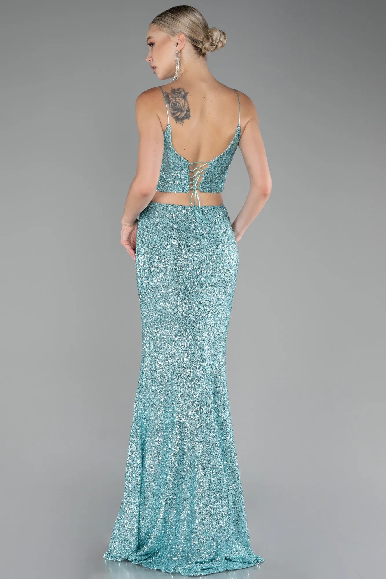 Mint-Long Mermaid Prom Dress ABU3711