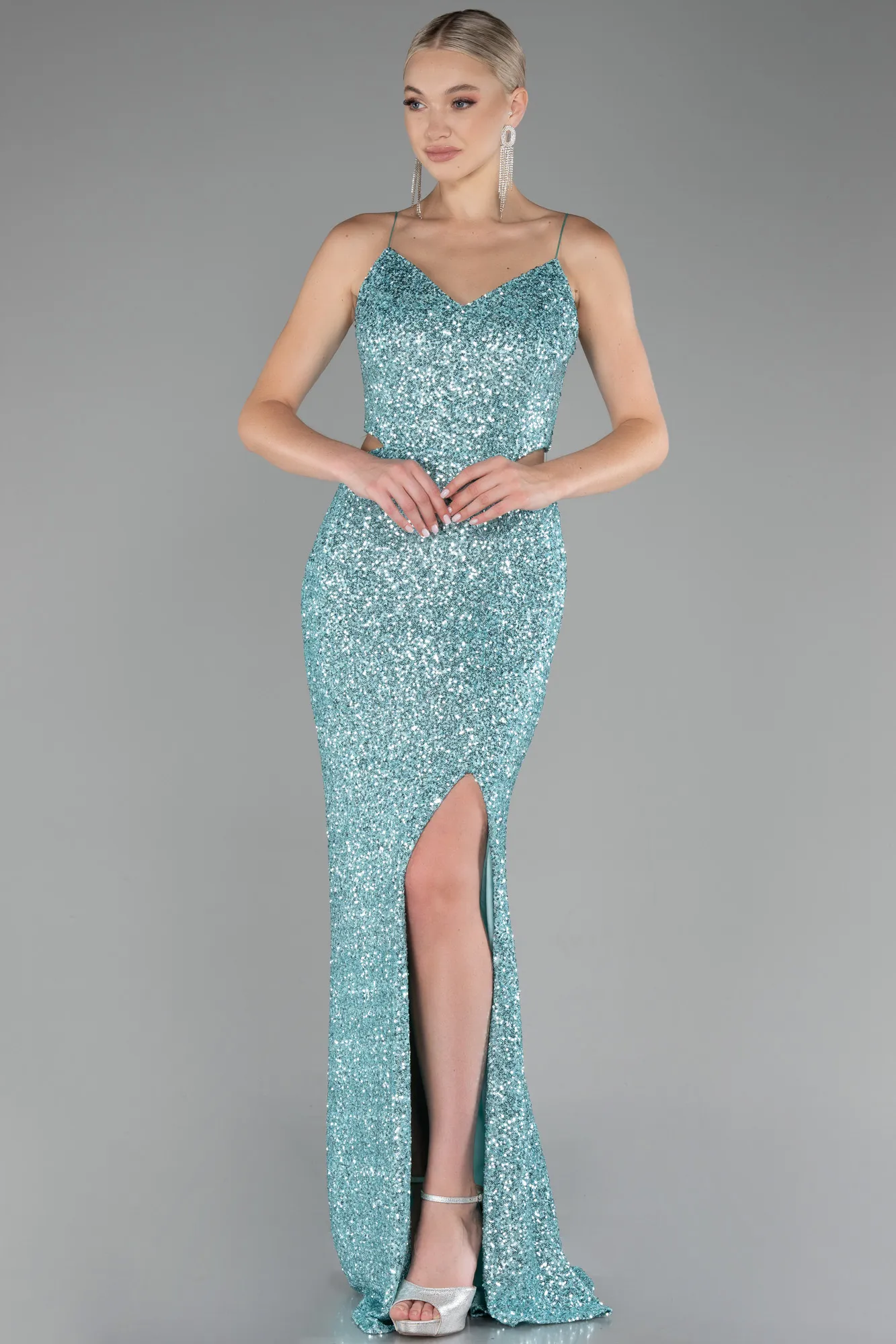 Mint-Long Mermaid Prom Dress ABU3711