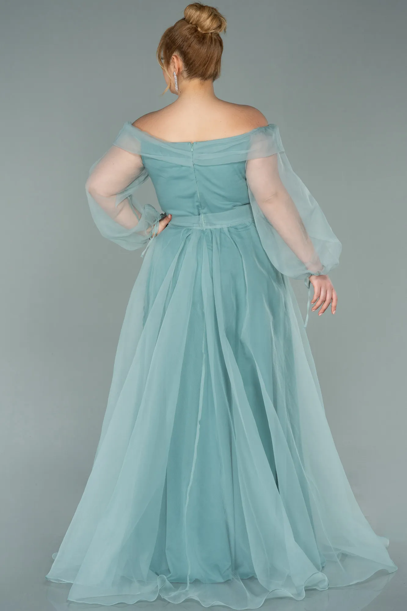 Mint-Long Oversized Evening Dress ABU1535