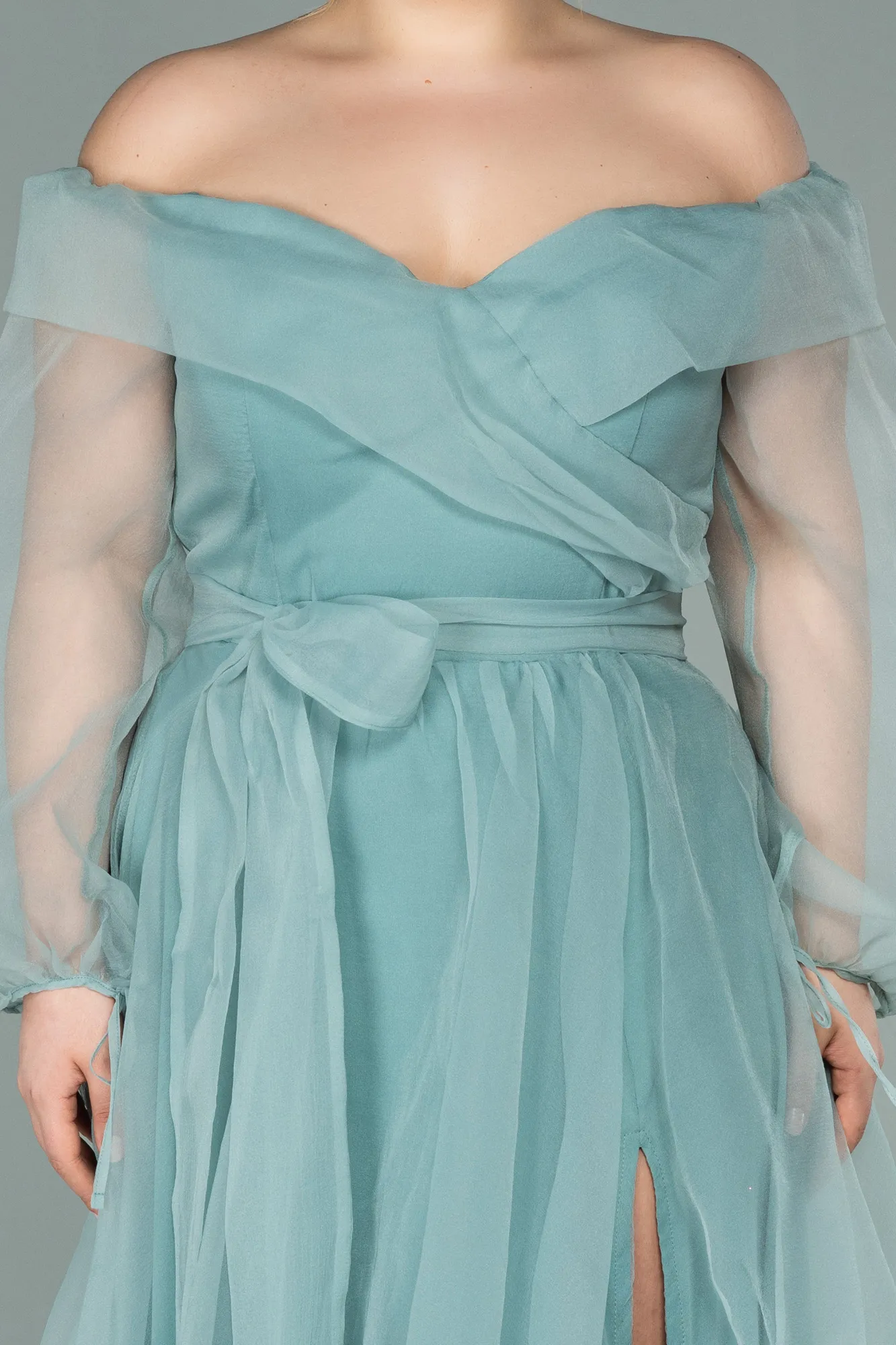 Mint-Long Oversized Evening Dress ABU1535