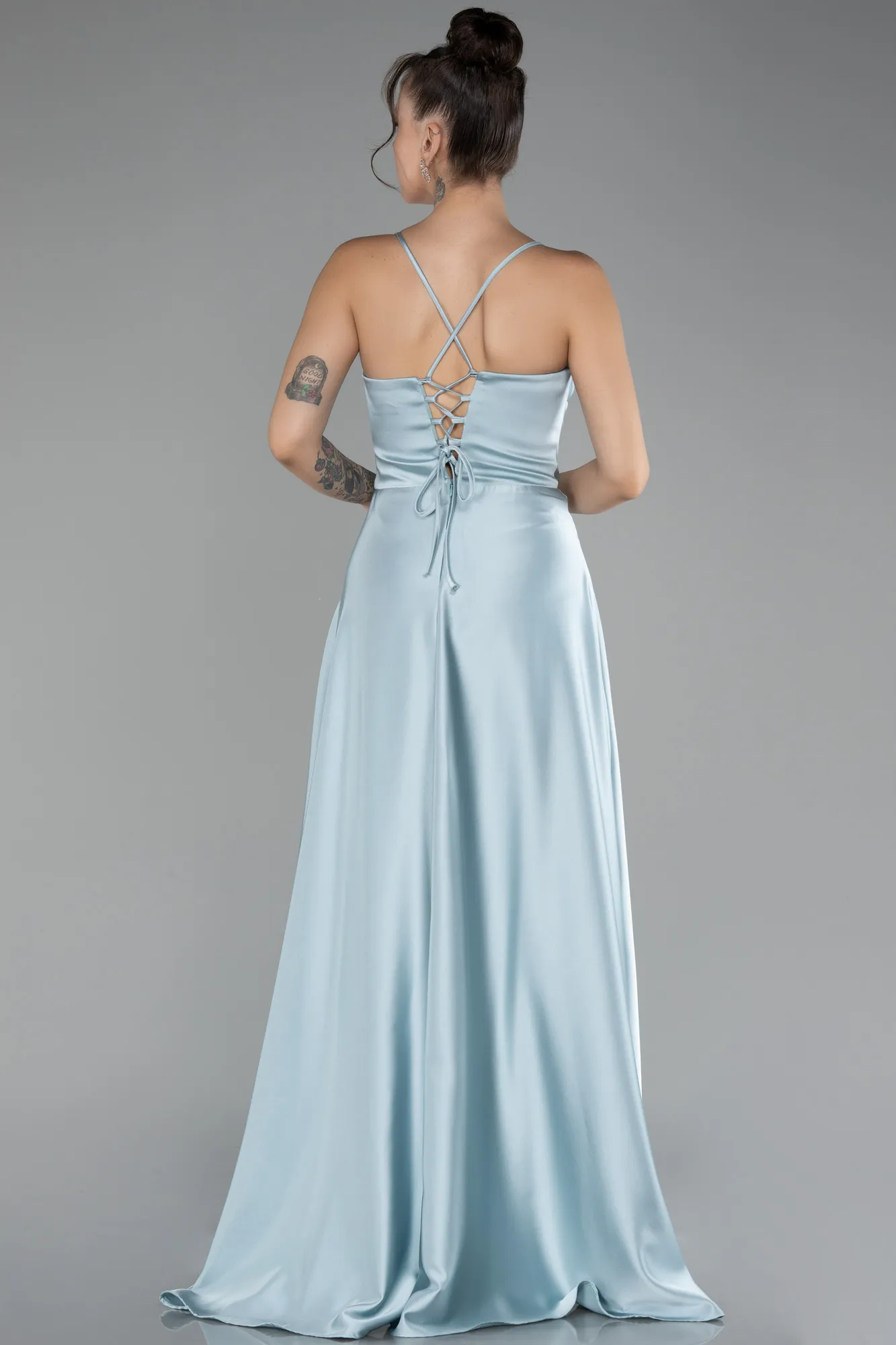 Mint-Long Satin Prom Gown ABU3242