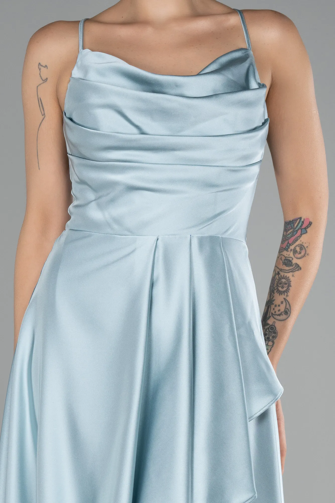 Mint-Long Satin Prom Gown ABU3242