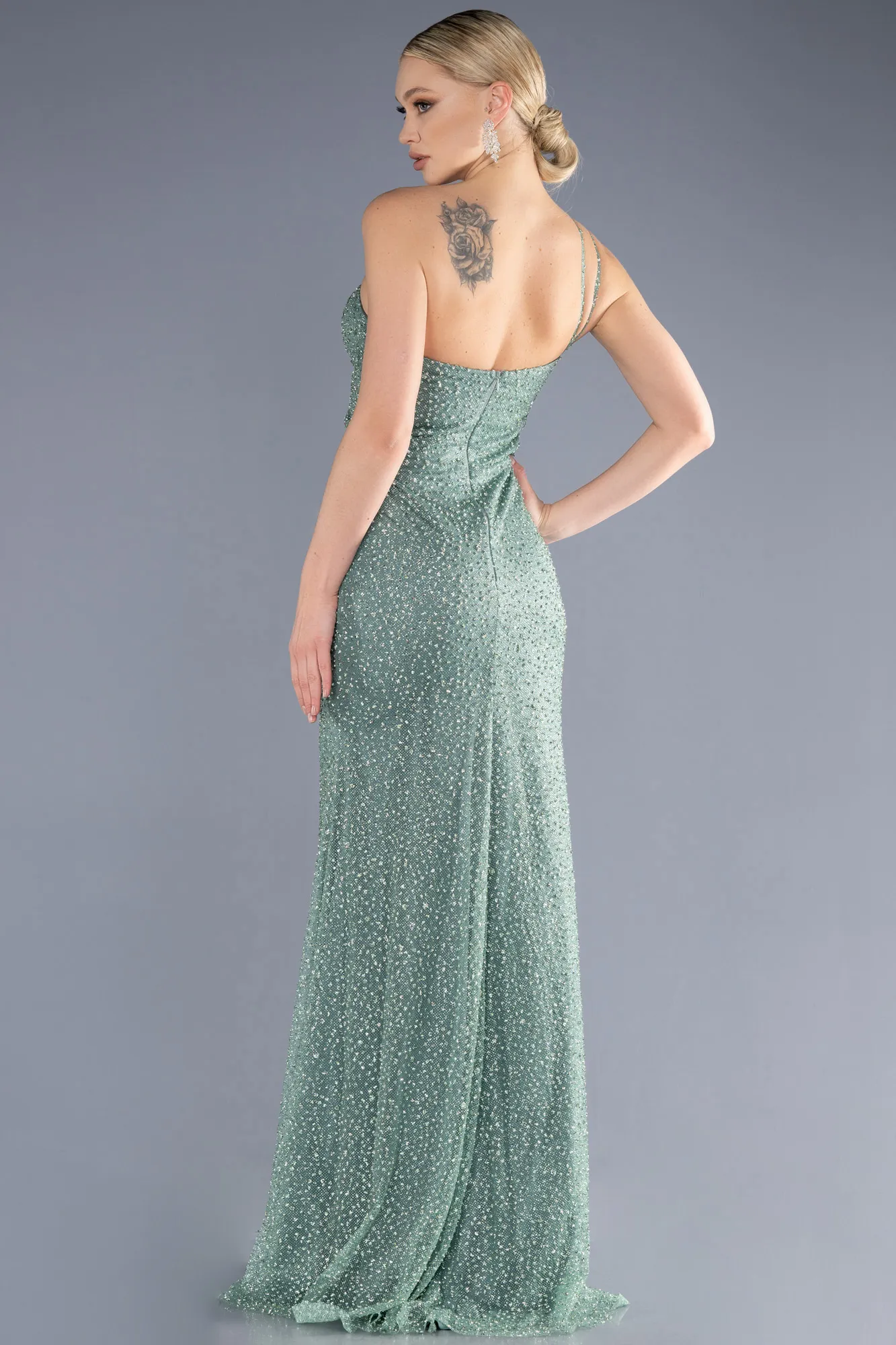 Mint-Long Stony Haute Couture Dress ABU3563