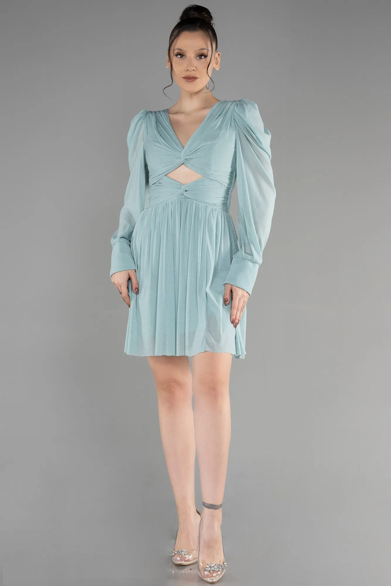 Mint-Short Invitation Dress ABK1839