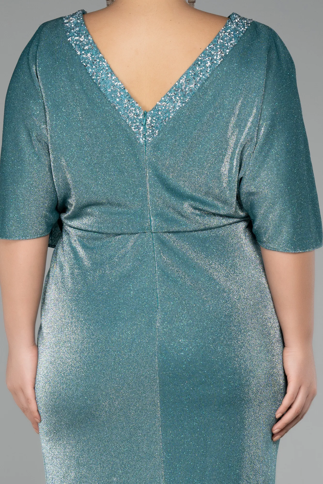 Mint-Short Plus Size Cocktail Dress ABK1996