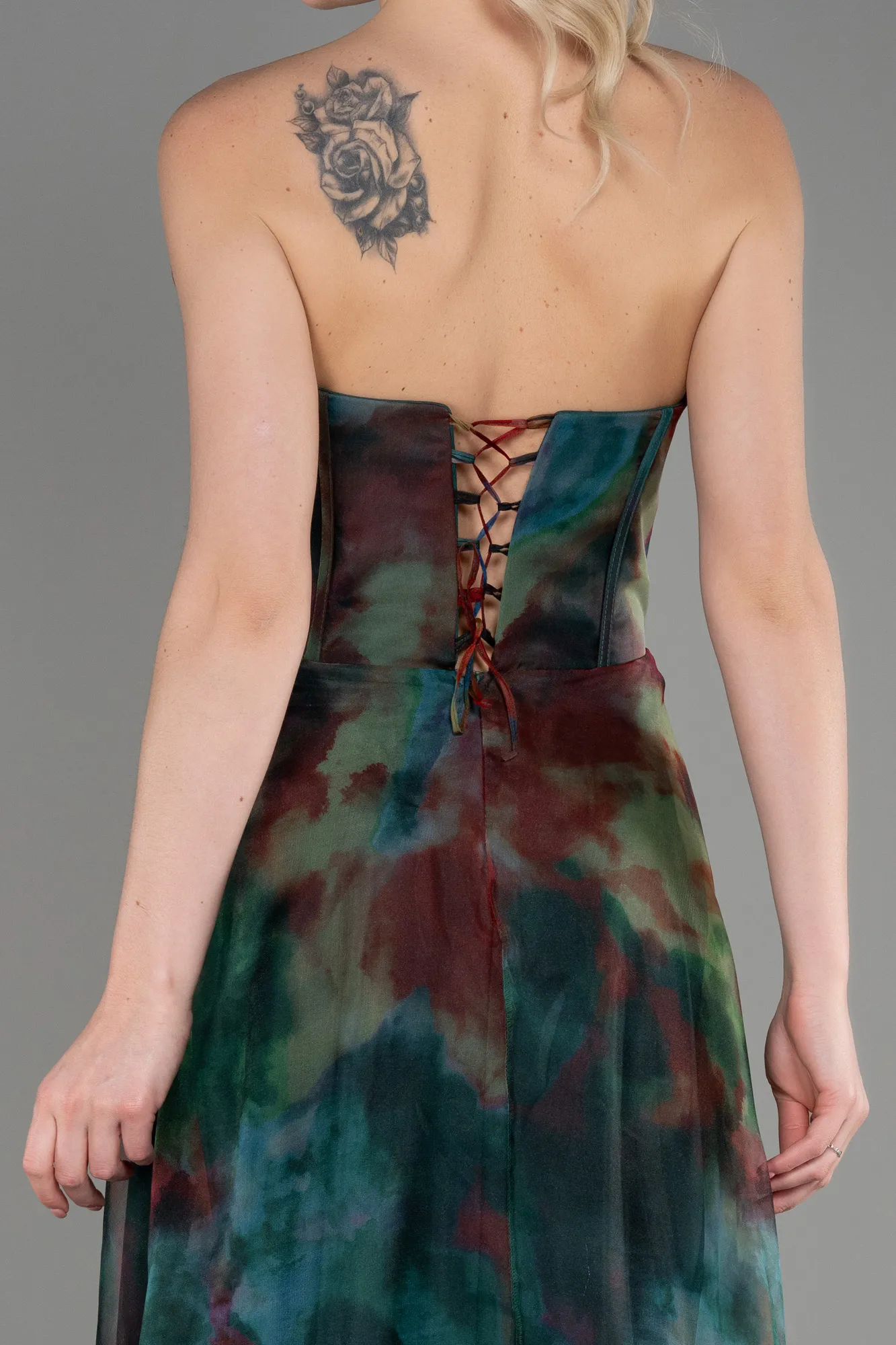 Multicolored-Long Evening Dress ABU3360