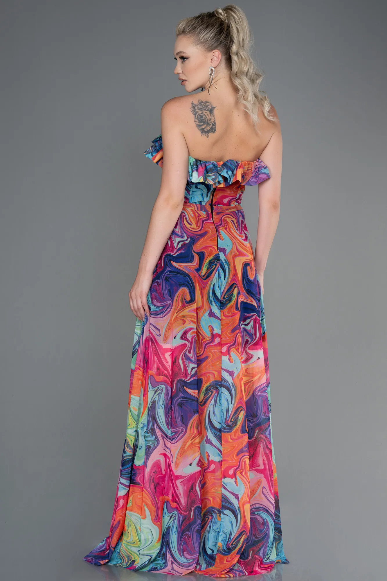 Multicolored-Long Prom Gown ABU3086