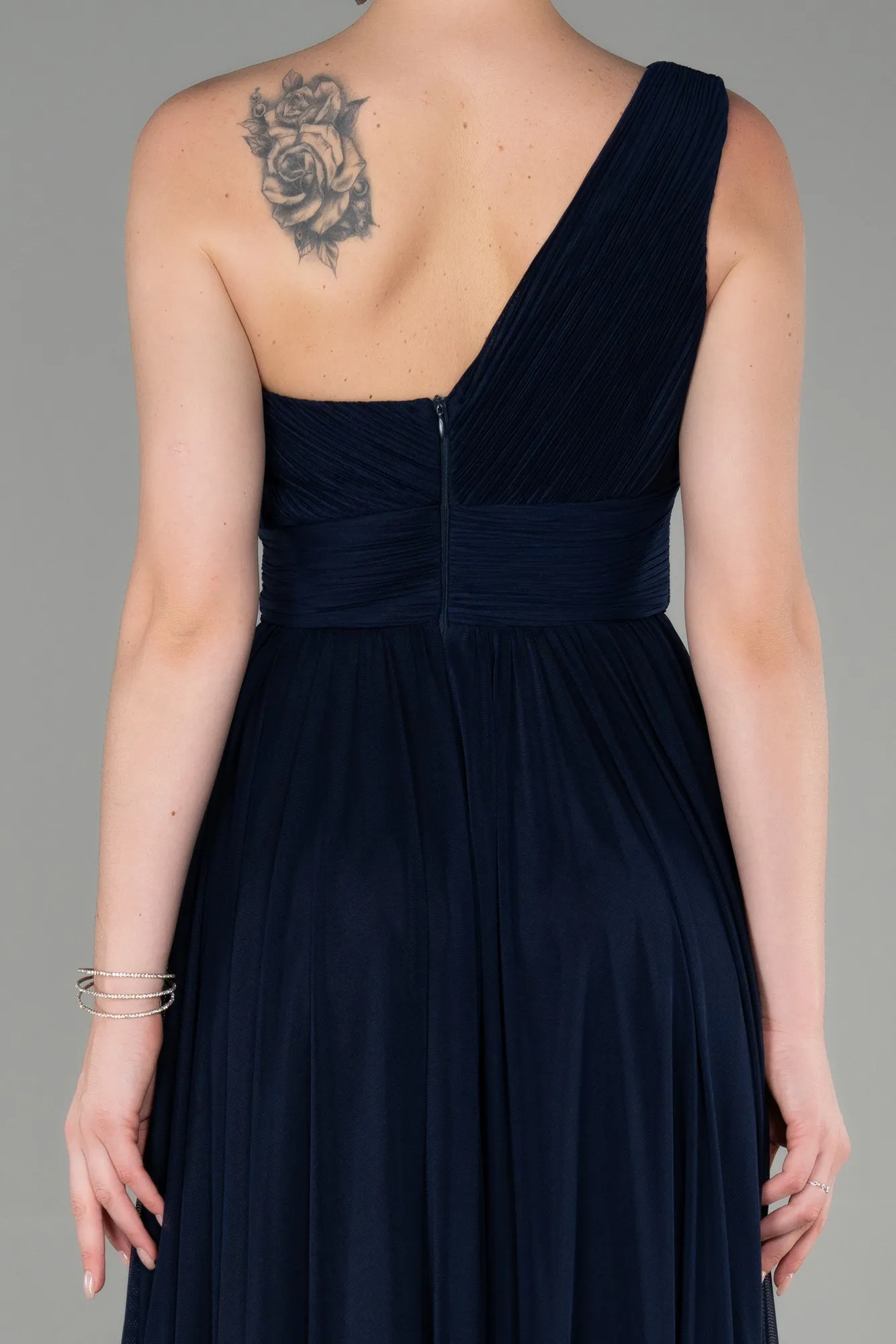 Navy Blue-Long Chiffon Evening Dress ABU3309