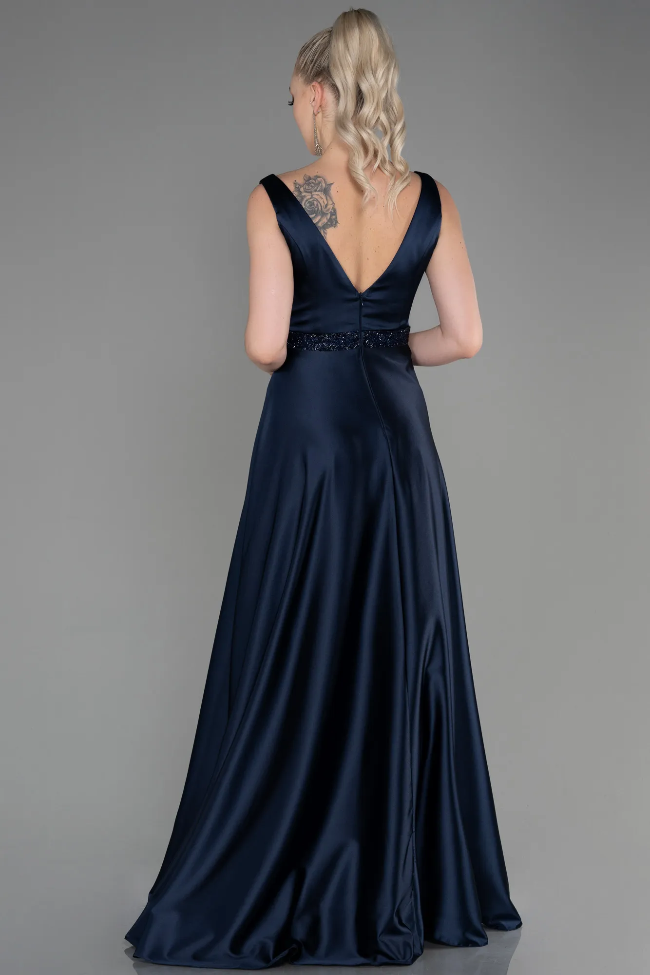 Navy Blue-Long Engagement Dress ABU3199