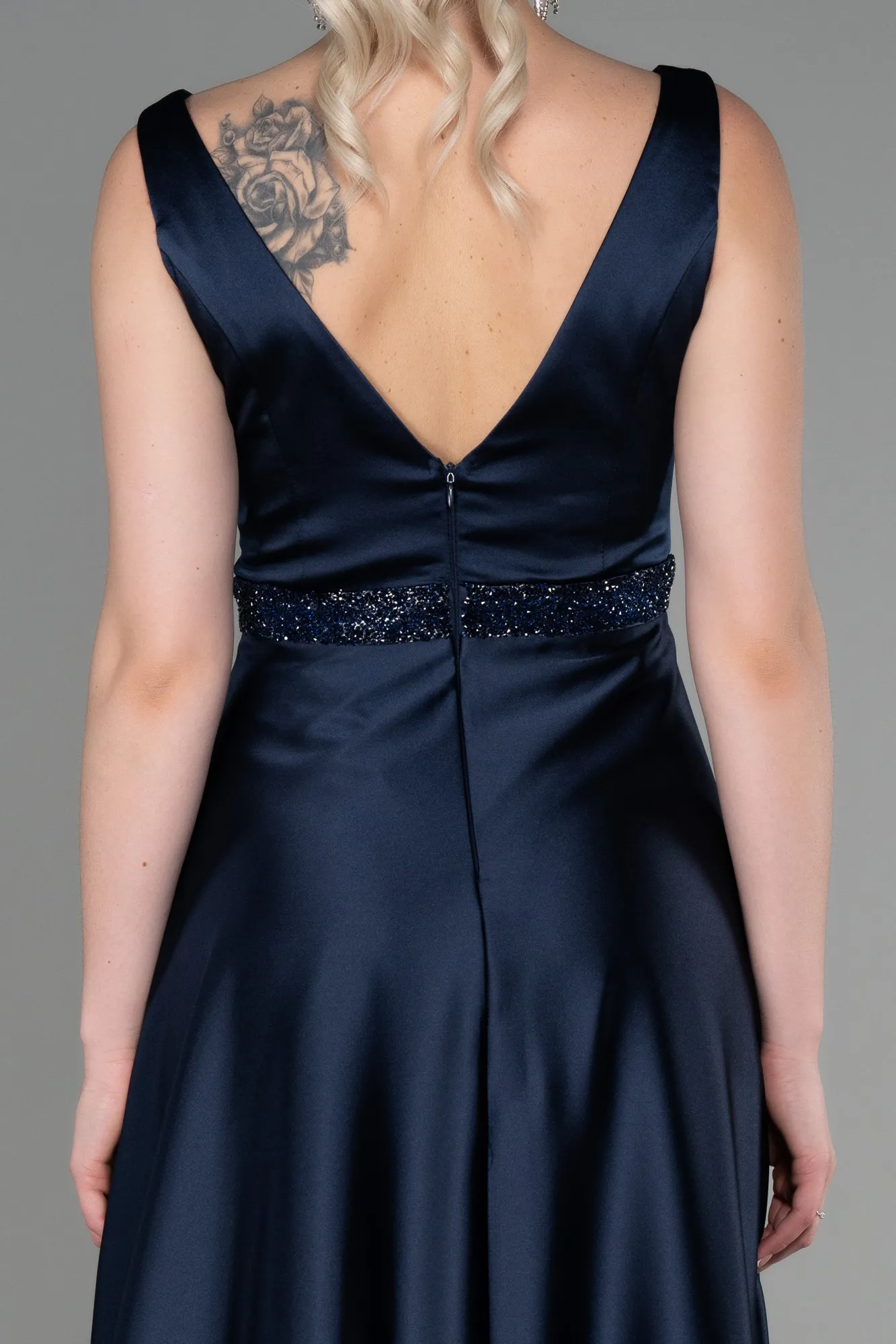 Navy Blue-Long Engagement Dress ABU3199