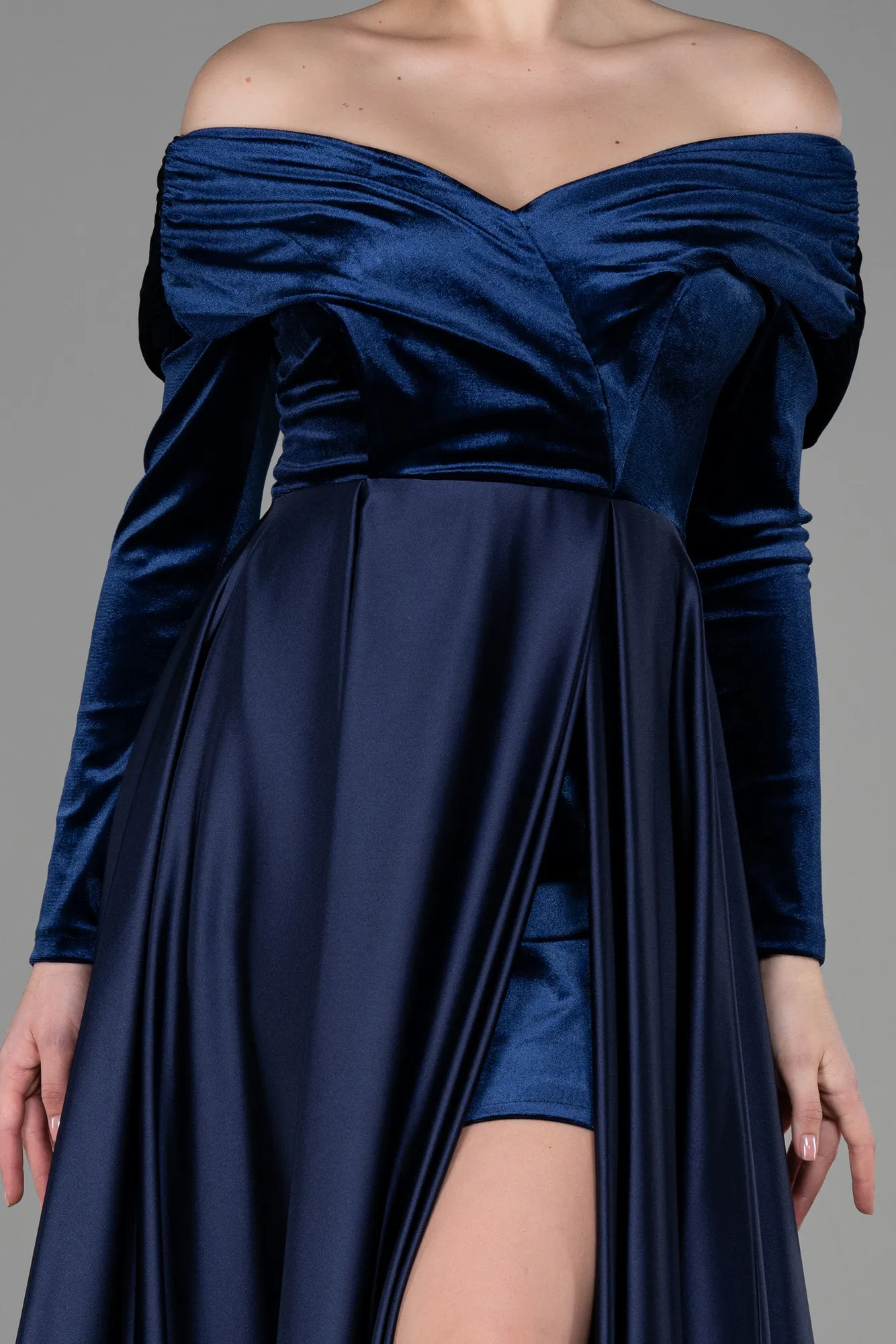 Navy Blue-Long Evening Dress ABU2083