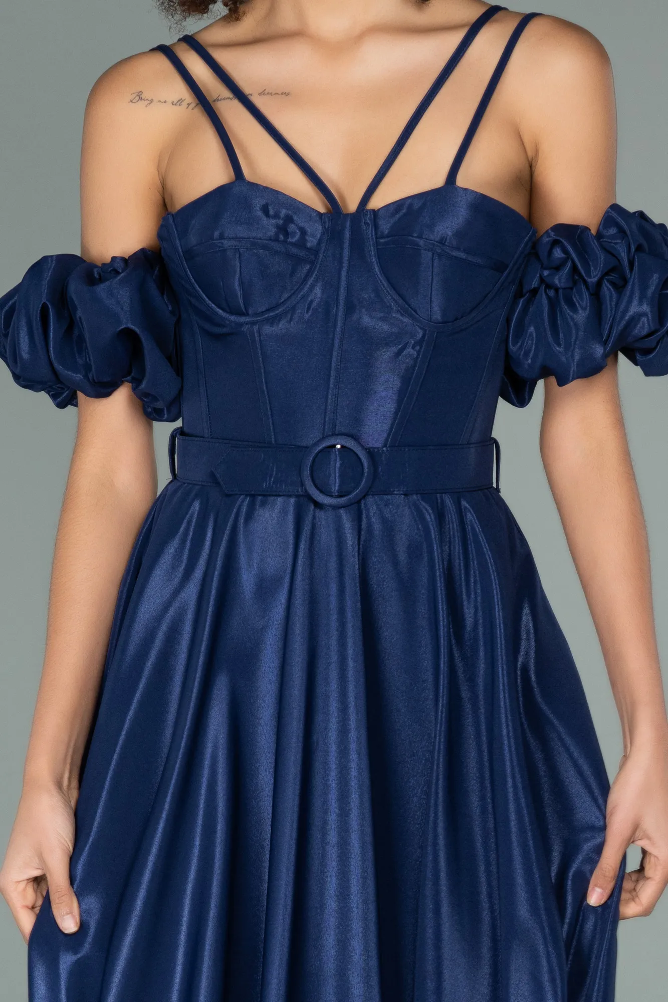 Navy Blue-Long Evening Dress ABU2145