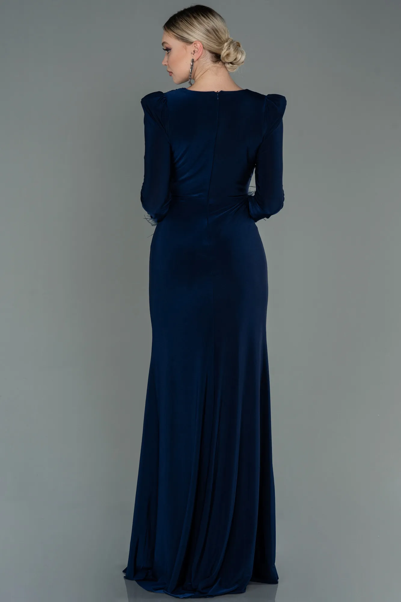Navy Blue-Long Evening Dress ABU2804