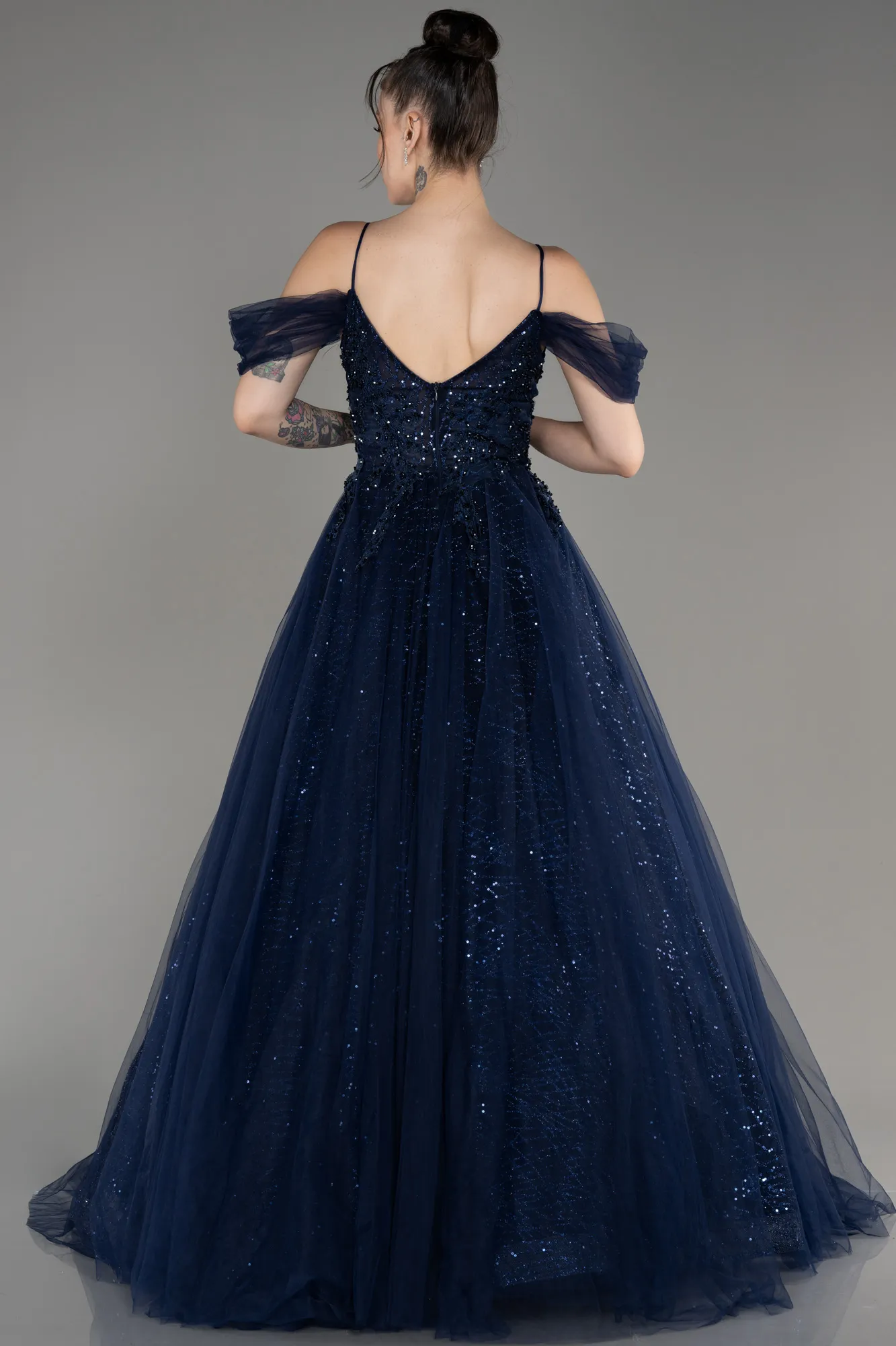 Navy Blue-Long Evening Dress ABU2805