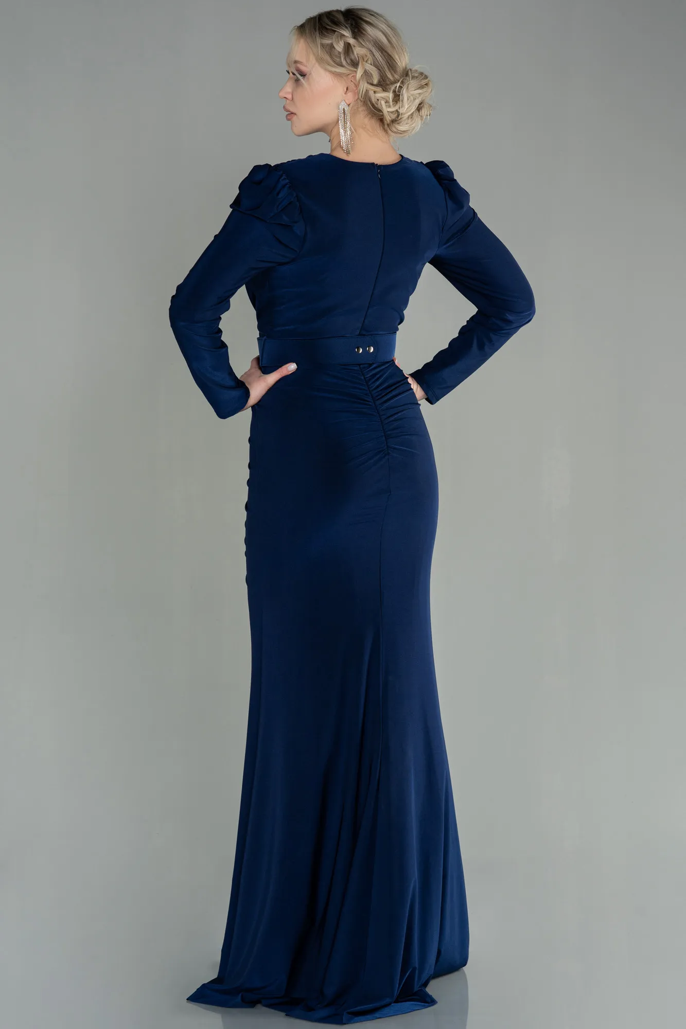 Navy Blue-Long Evening Dress ABU2812