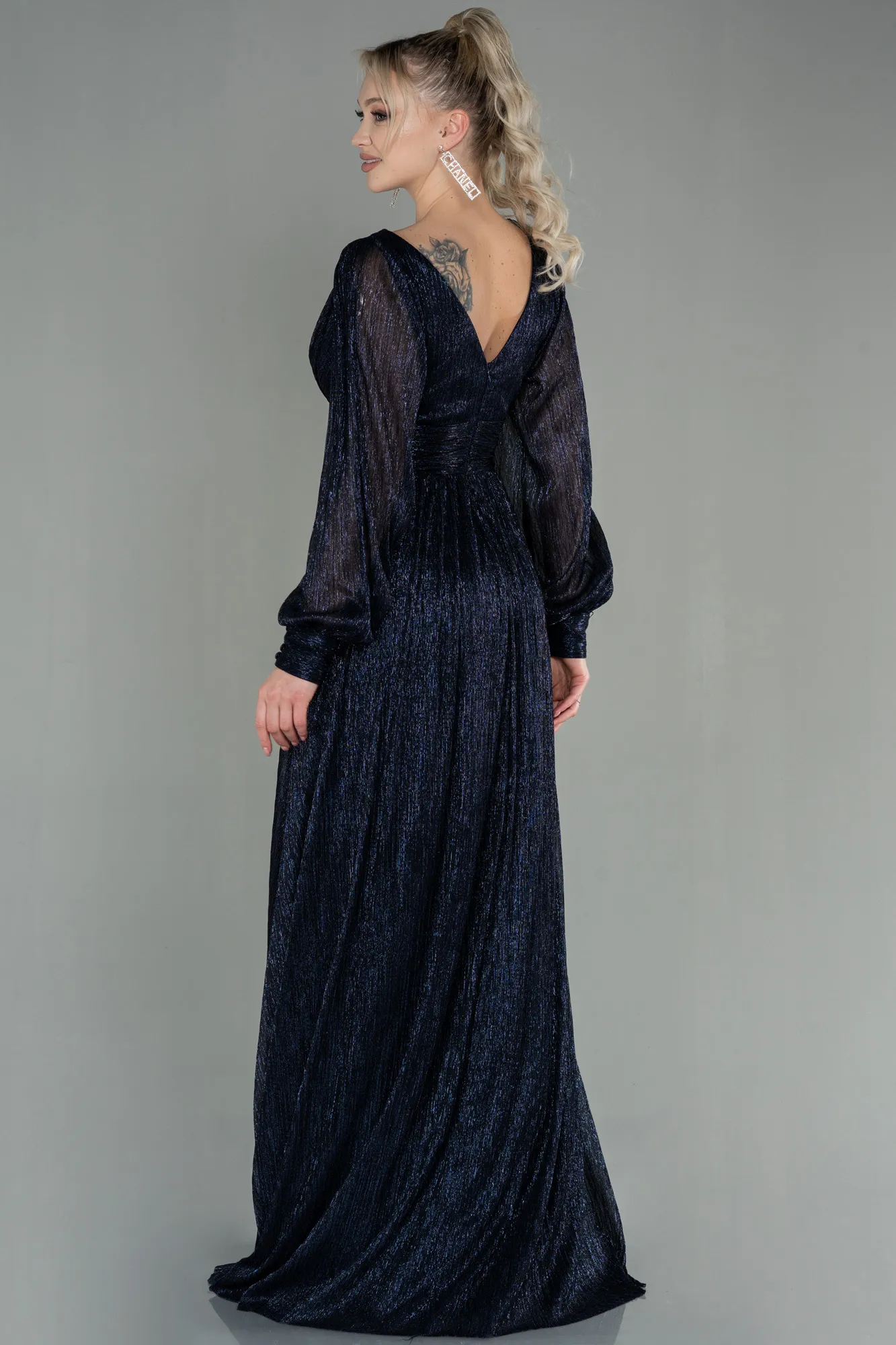 Navy Blue-Long Evening Dress ABU2905