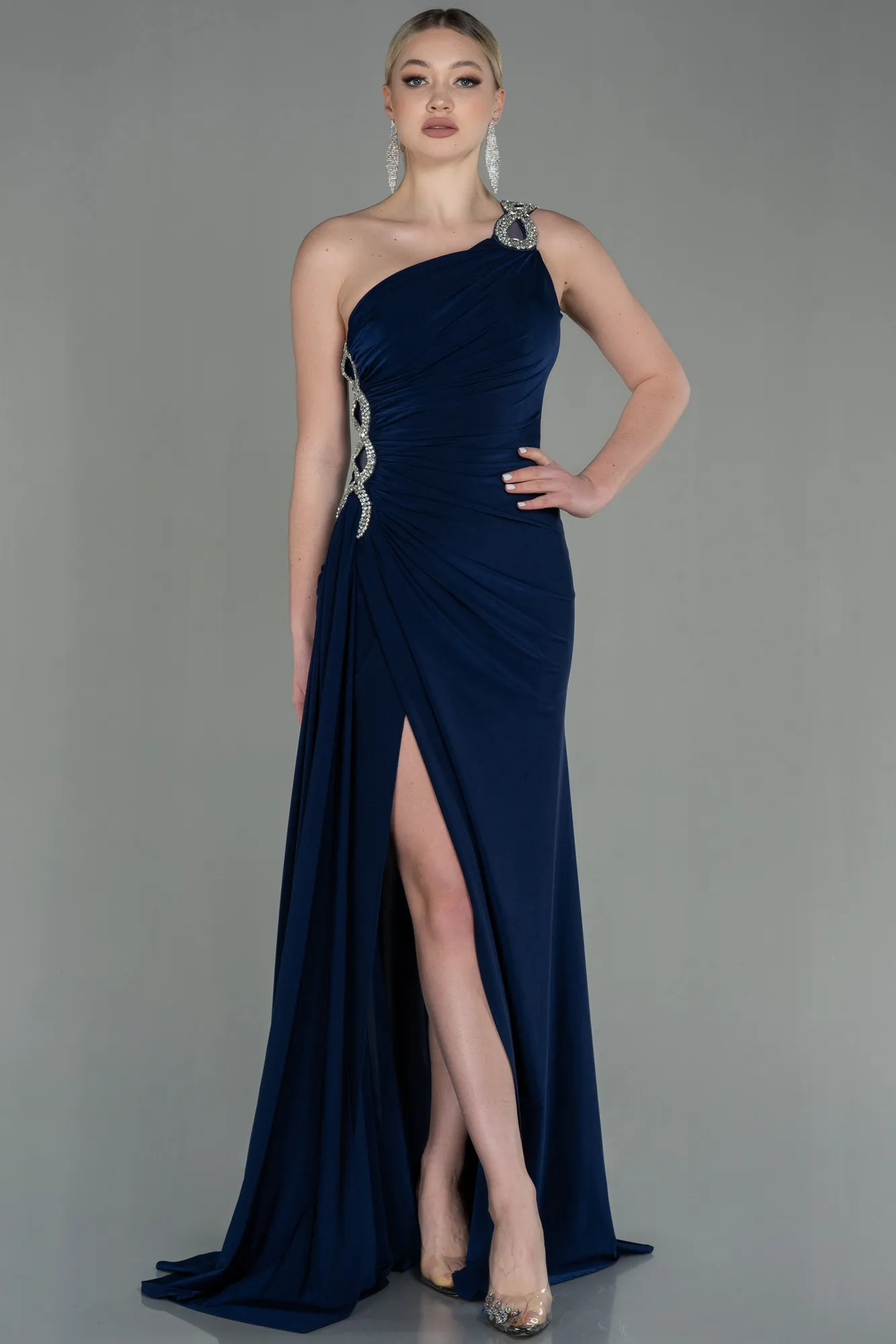 Navy Blue-Long Evening Dress ABU2964