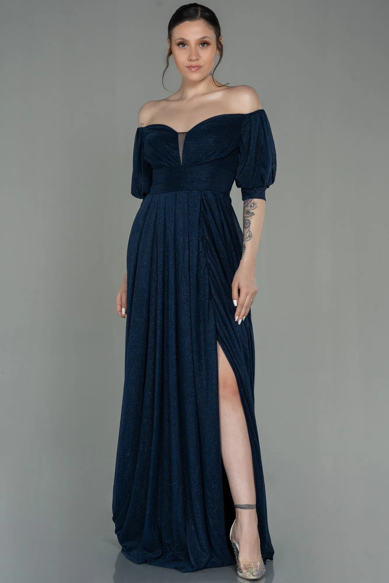 Navy Blue-Long Evening Dress ABU2983