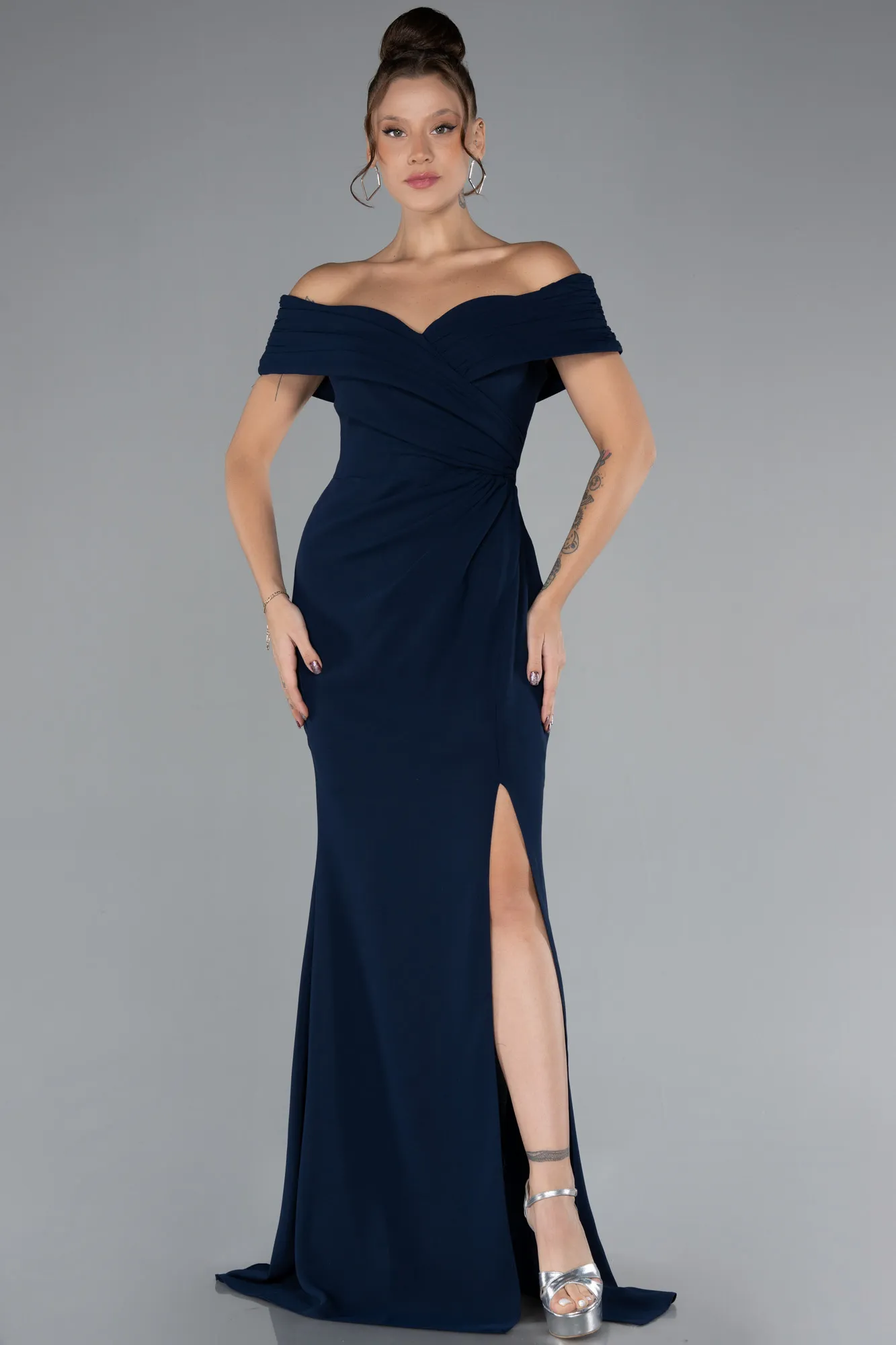 Navy Blue-Long Evening Dress ABU3156