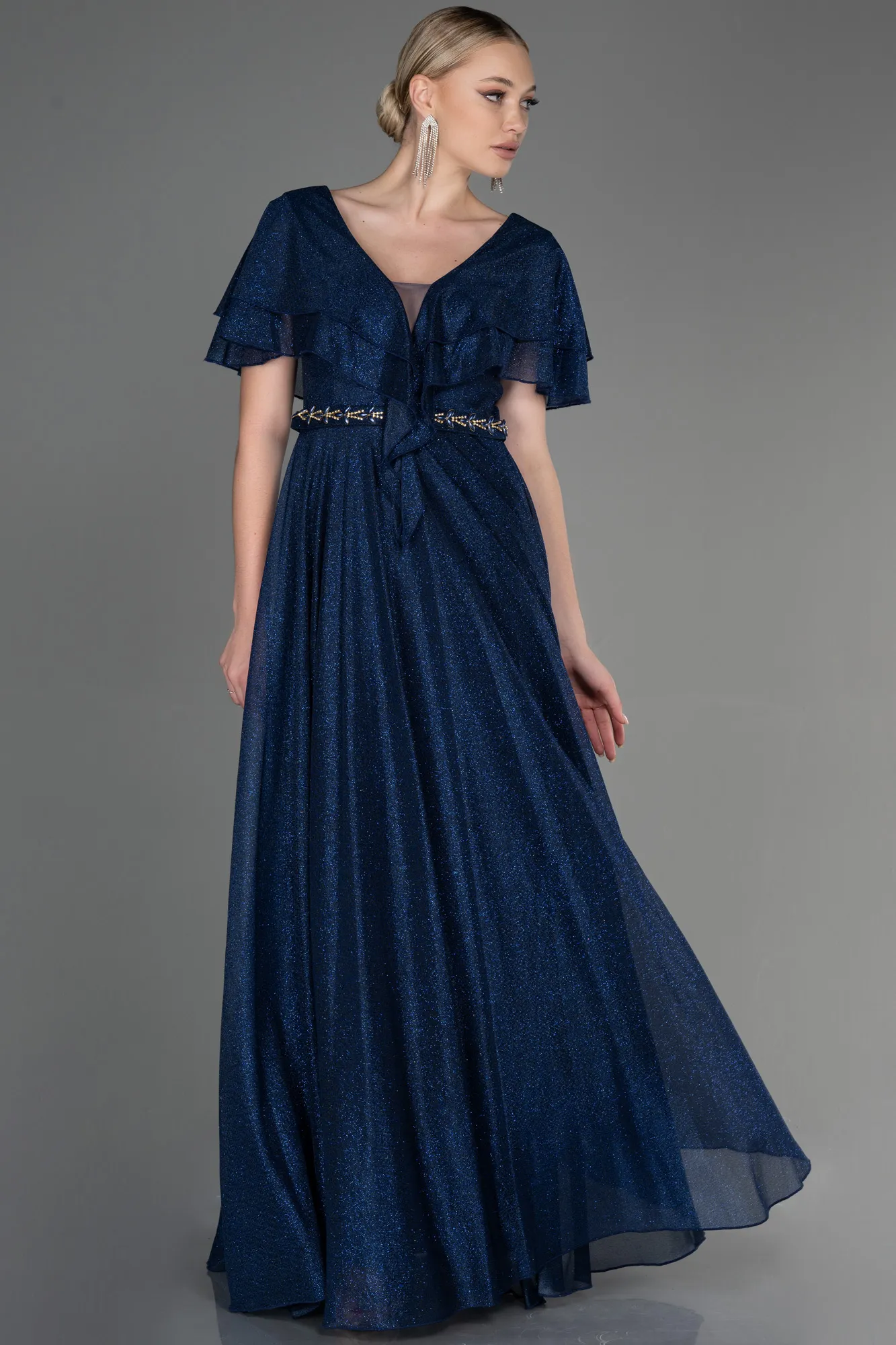 Navy Blue-Long Evening Dress ABU3313