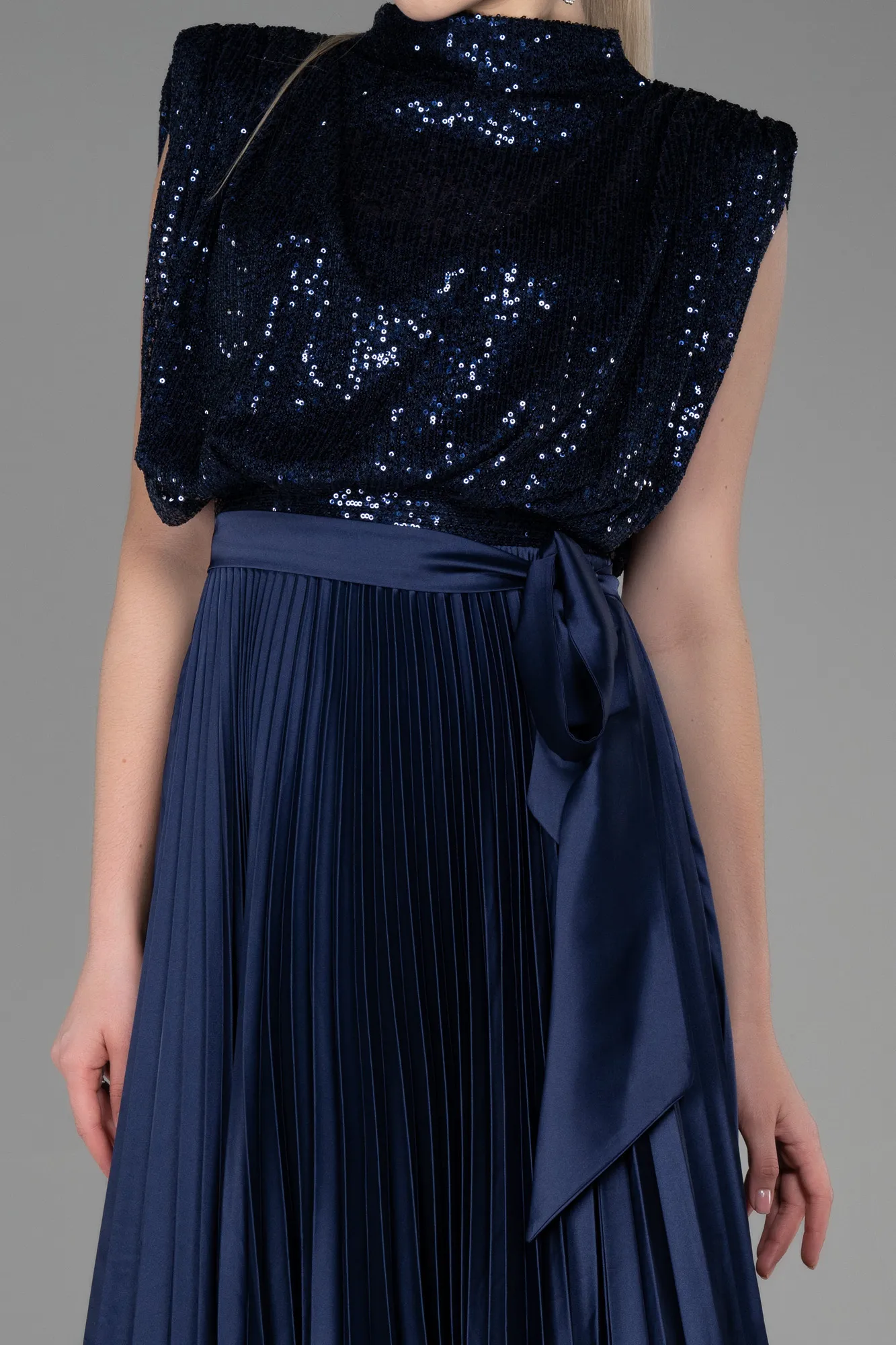 Navy Blue-Long Evening Dress ABU3326