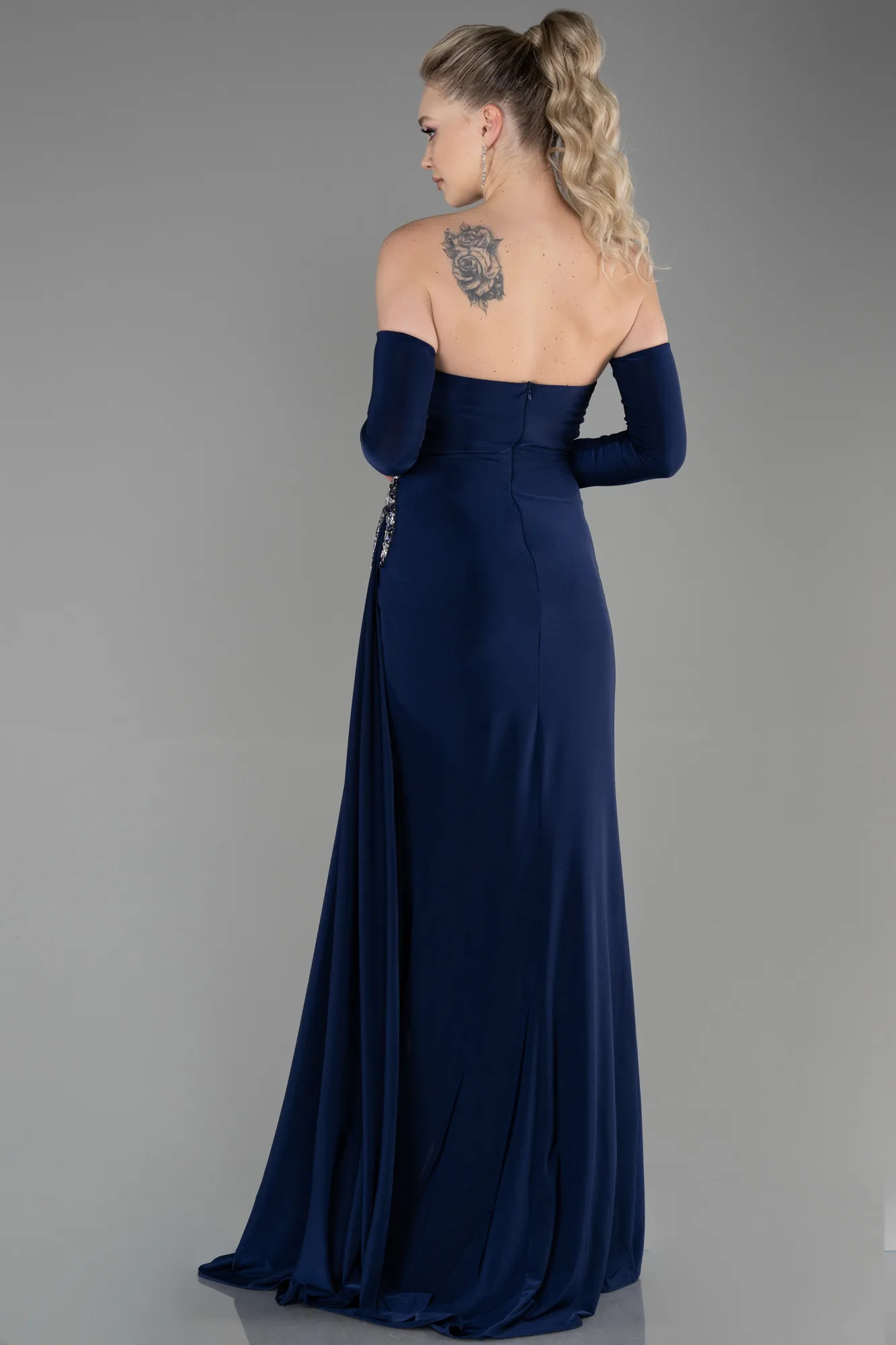 Navy Blue-Long Evening Dress ABU3351