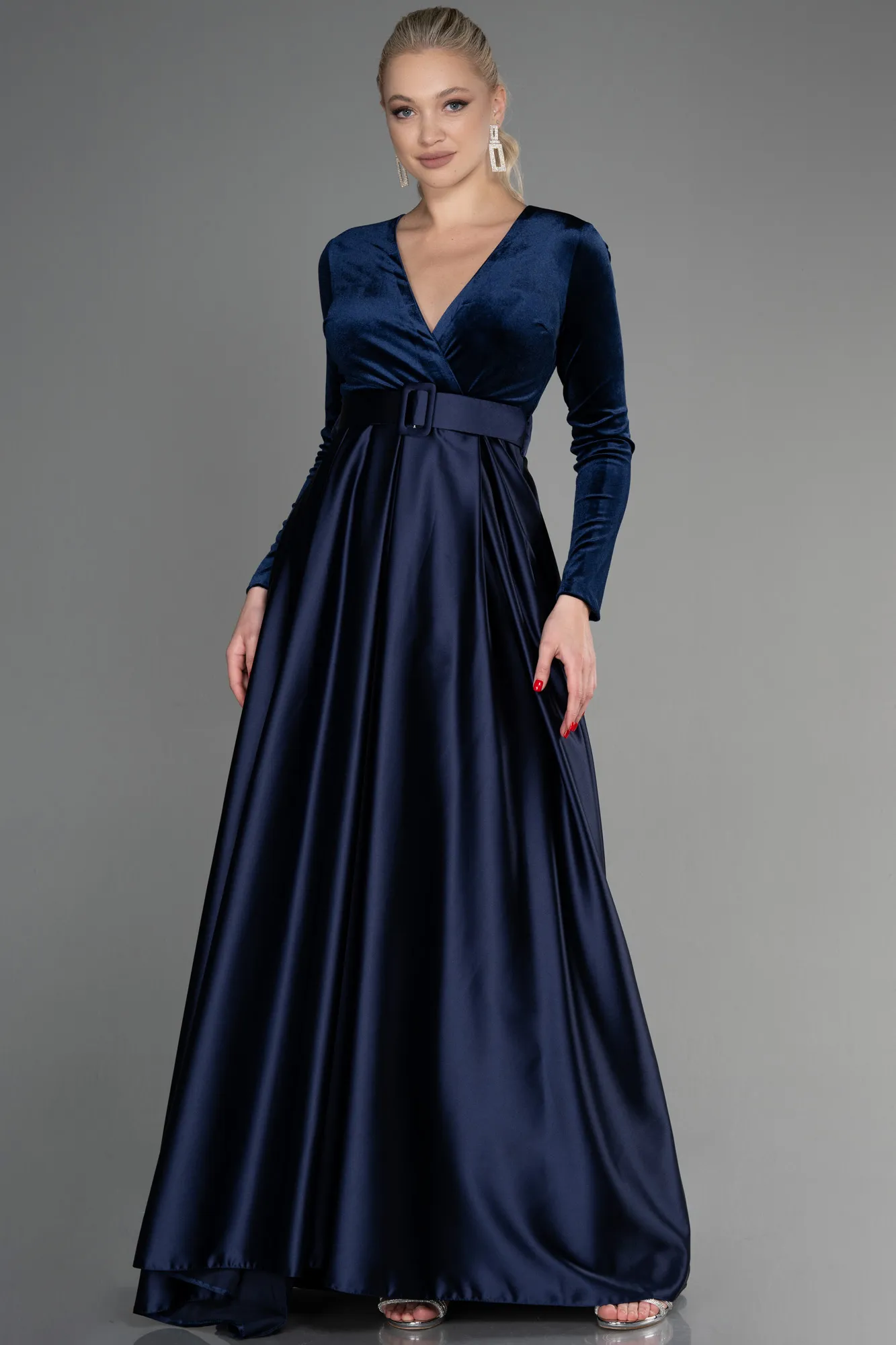Navy Blue-Long Evening Dress ABU3388
