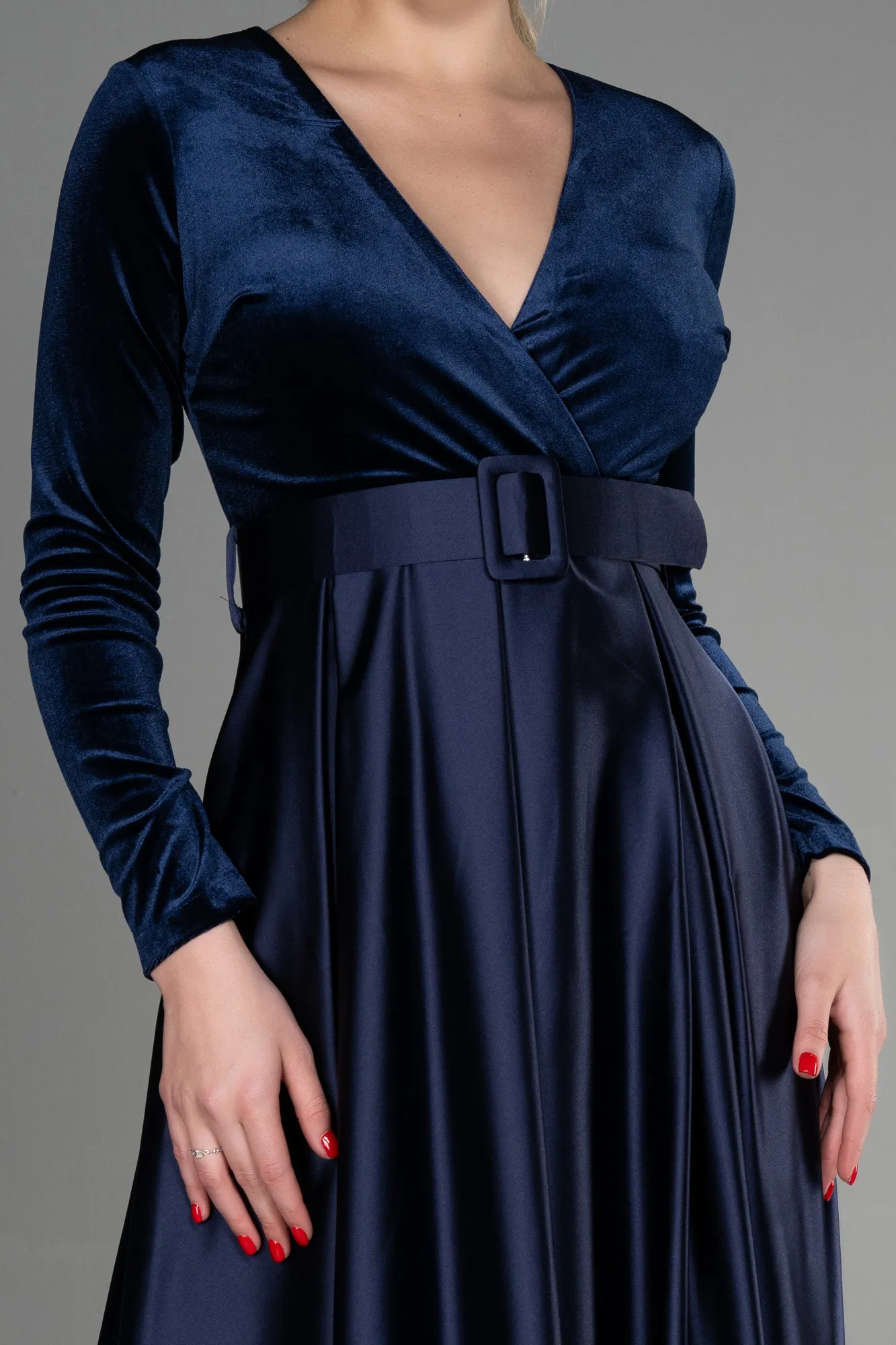 Navy Blue-Long Evening Dress ABU3388