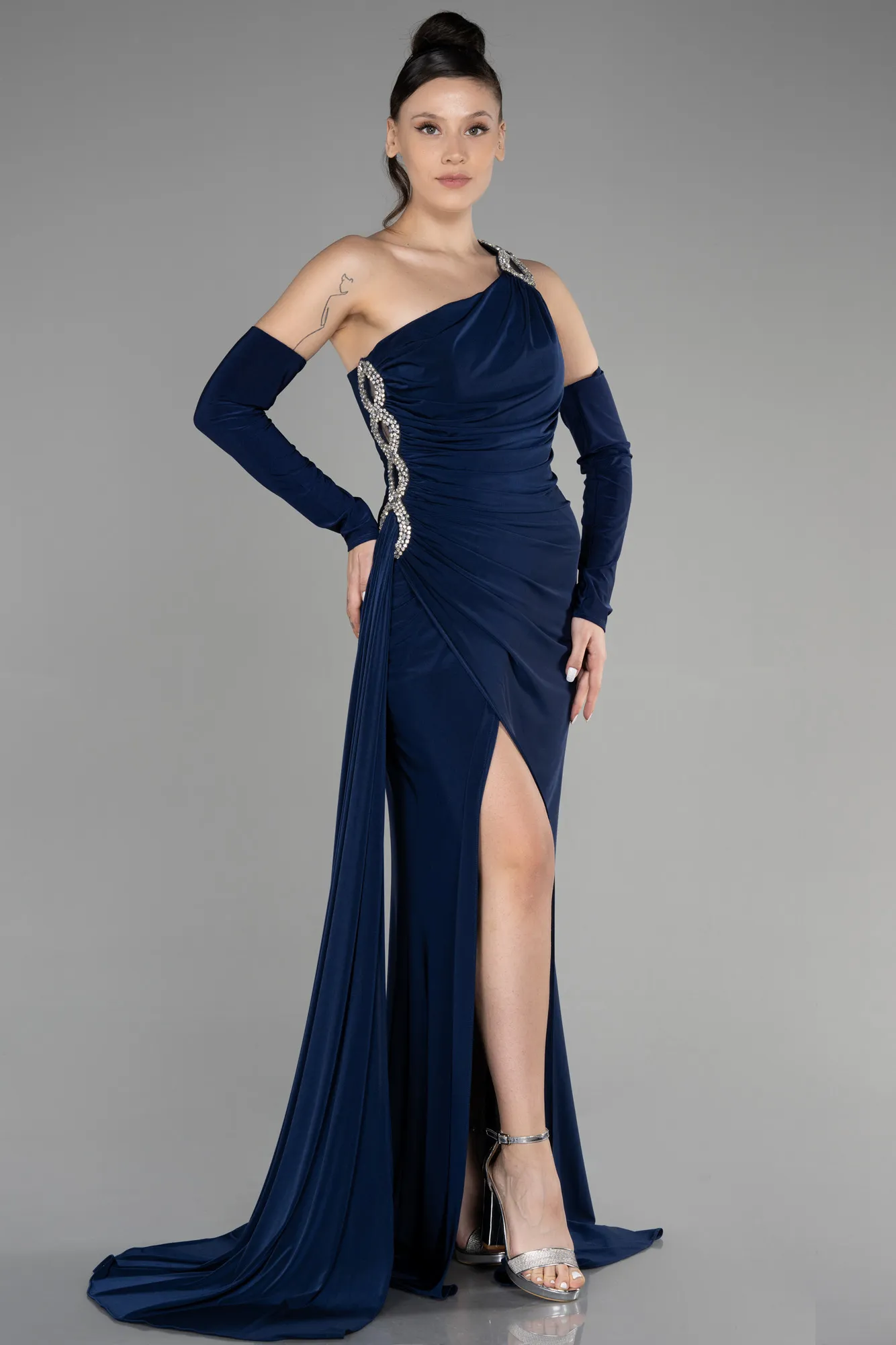 Navy Blue-Long Evening Dress ABU3466