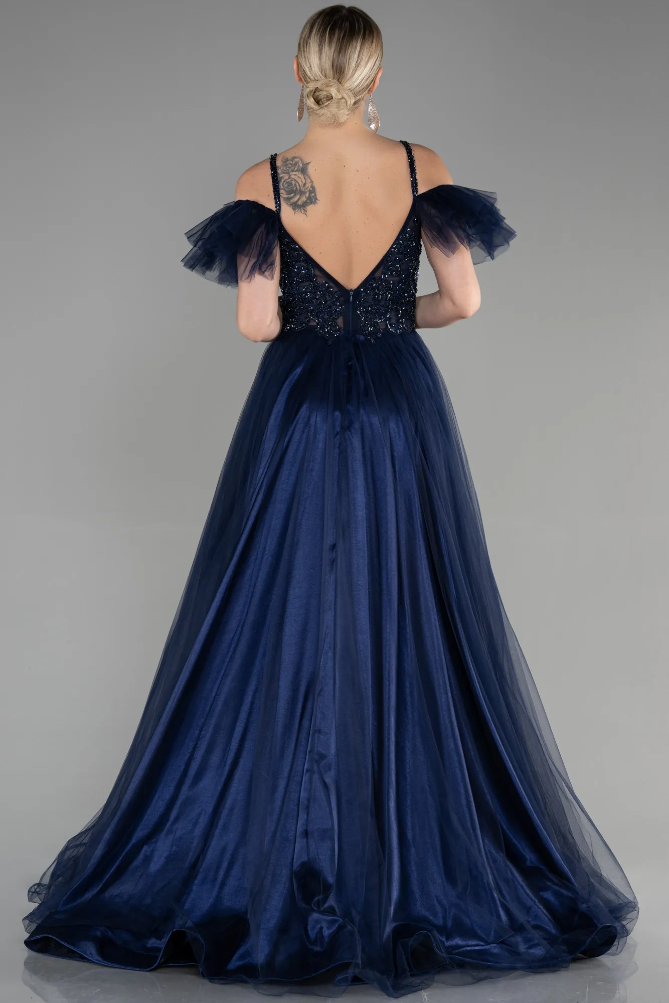 Navy Blue-Long Evening Dress ABU3500