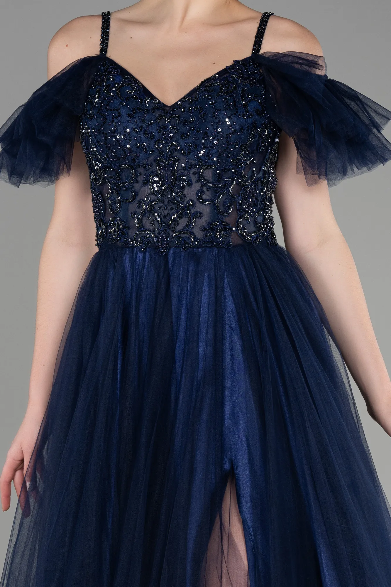 Navy Blue-Long Evening Dress ABU3500