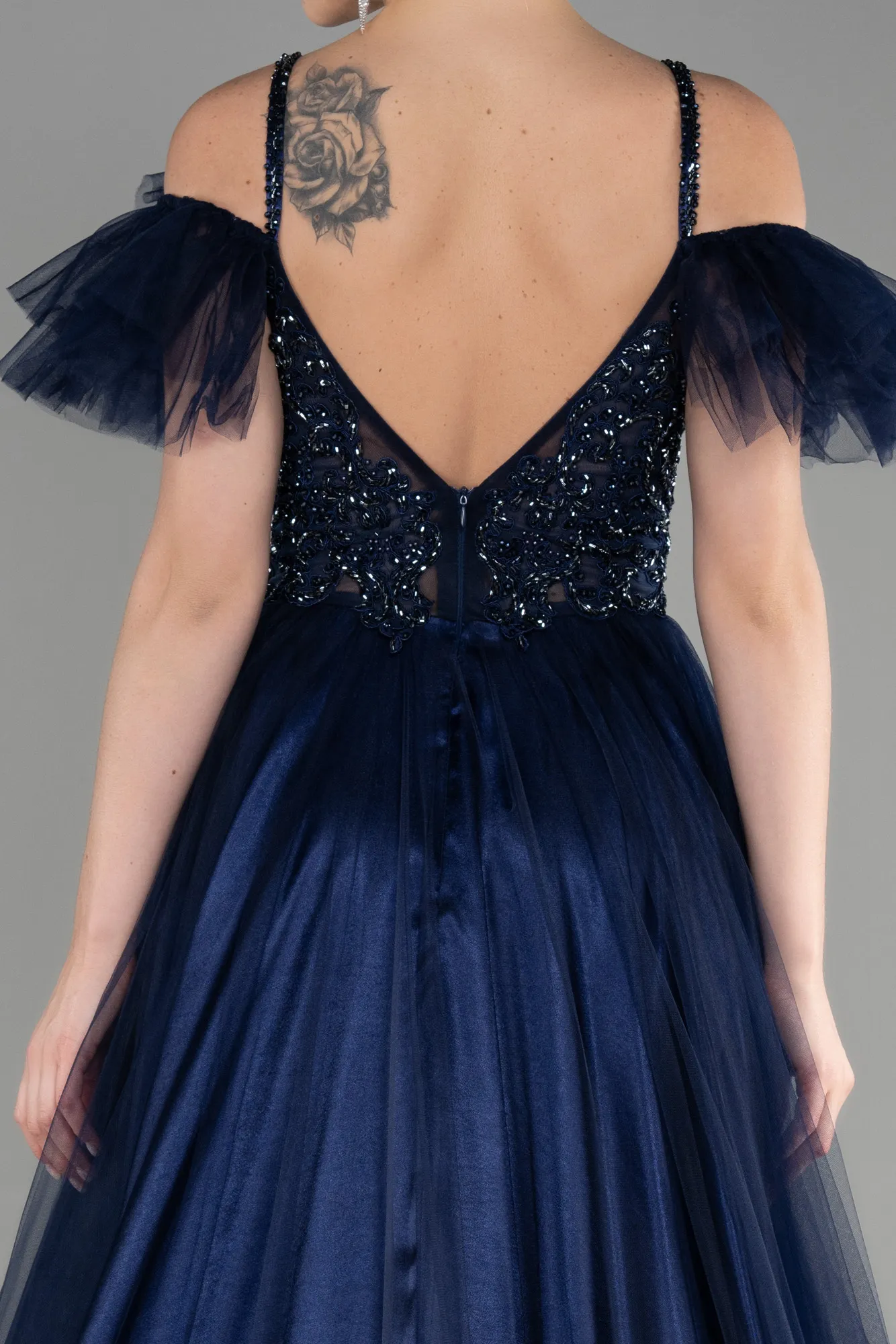 Navy Blue-Long Evening Dress ABU3500