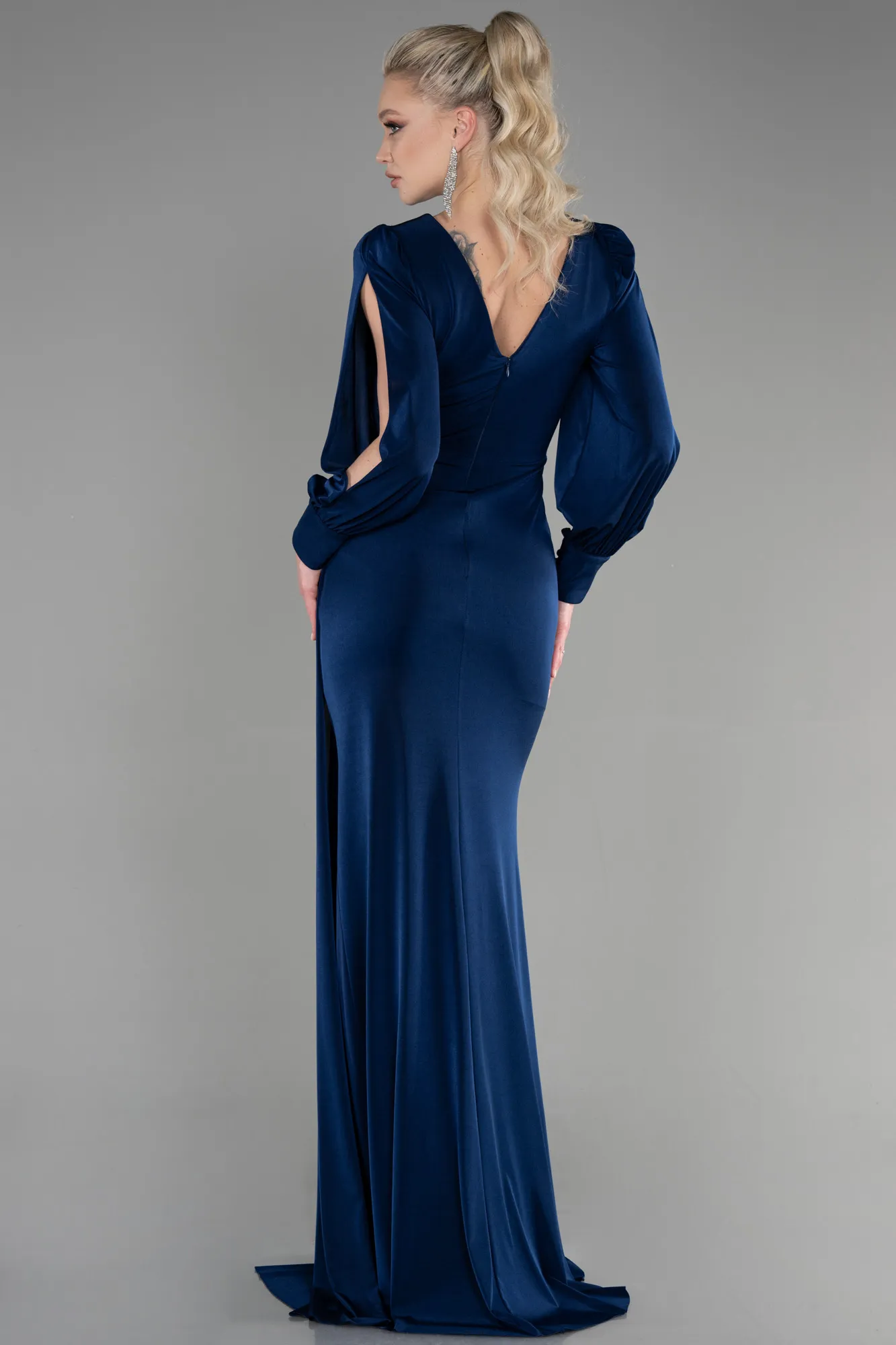 Navy Blue-Long Evening Dress ABU3576