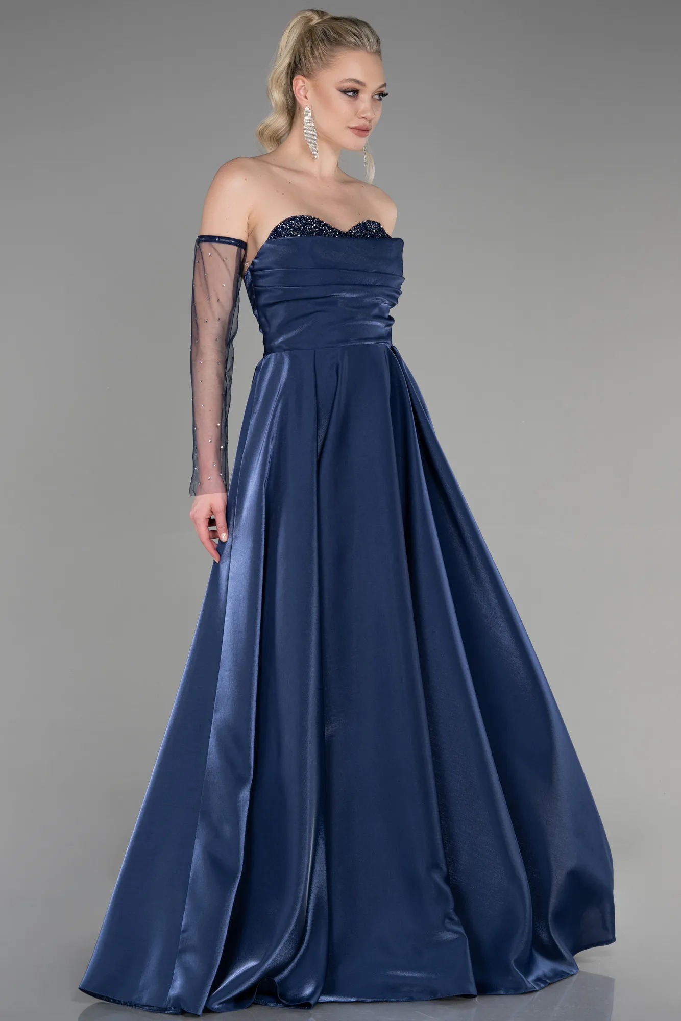 Navy Blue-Long Evening Dress ABU3604
