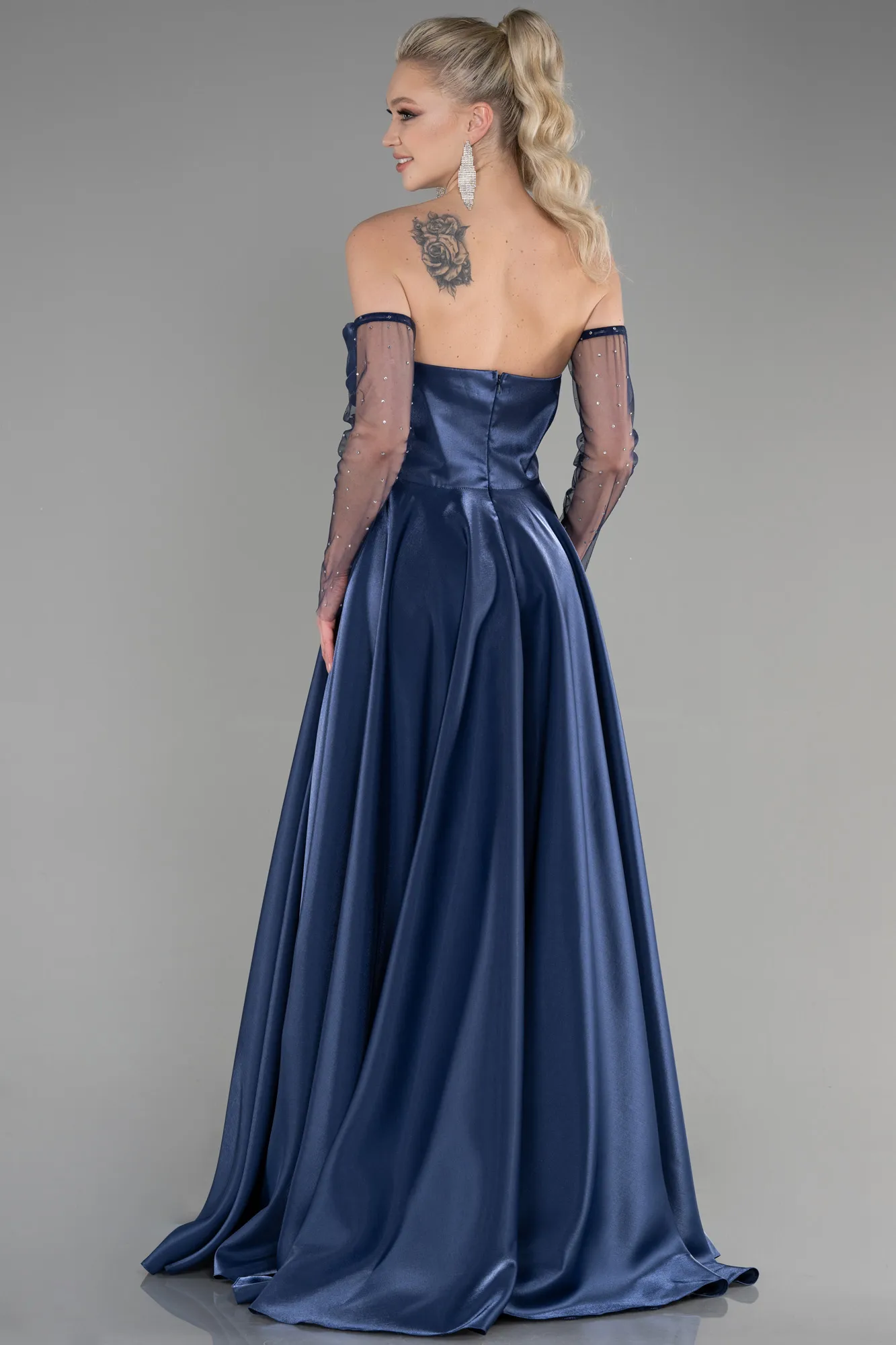 Navy Blue-Long Evening Dress ABU3604