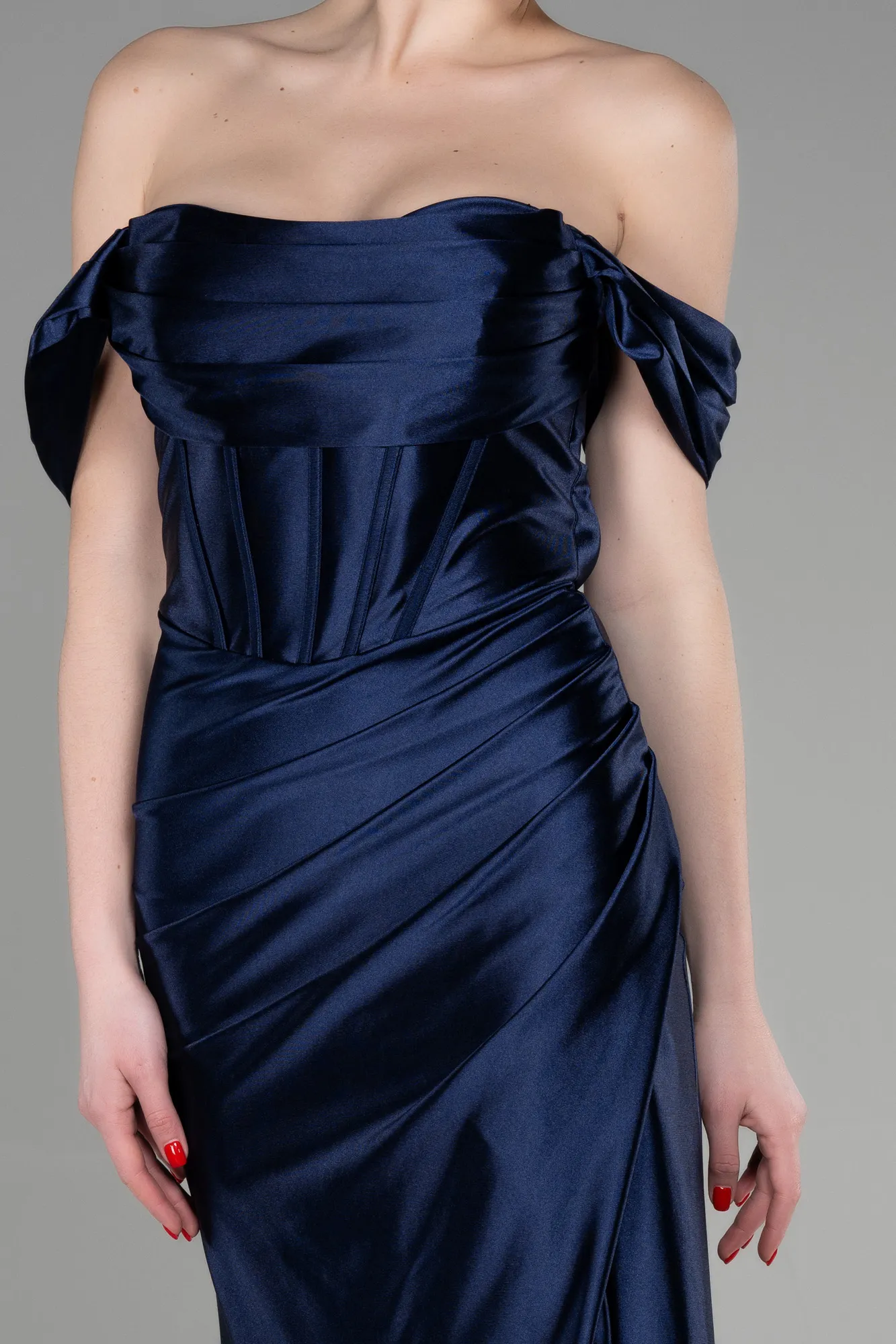 Navy Blue-Long Evening Dress ABU3611