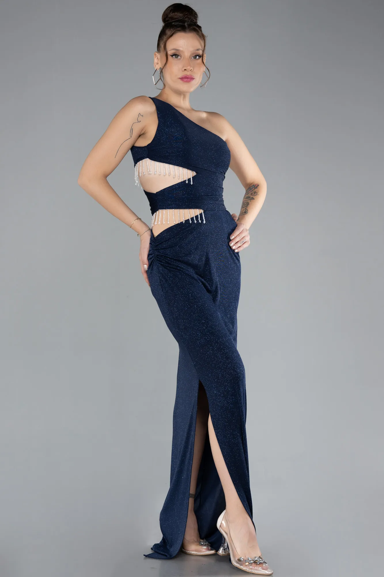 Navy Blue-Long Evening Dress ABU3702