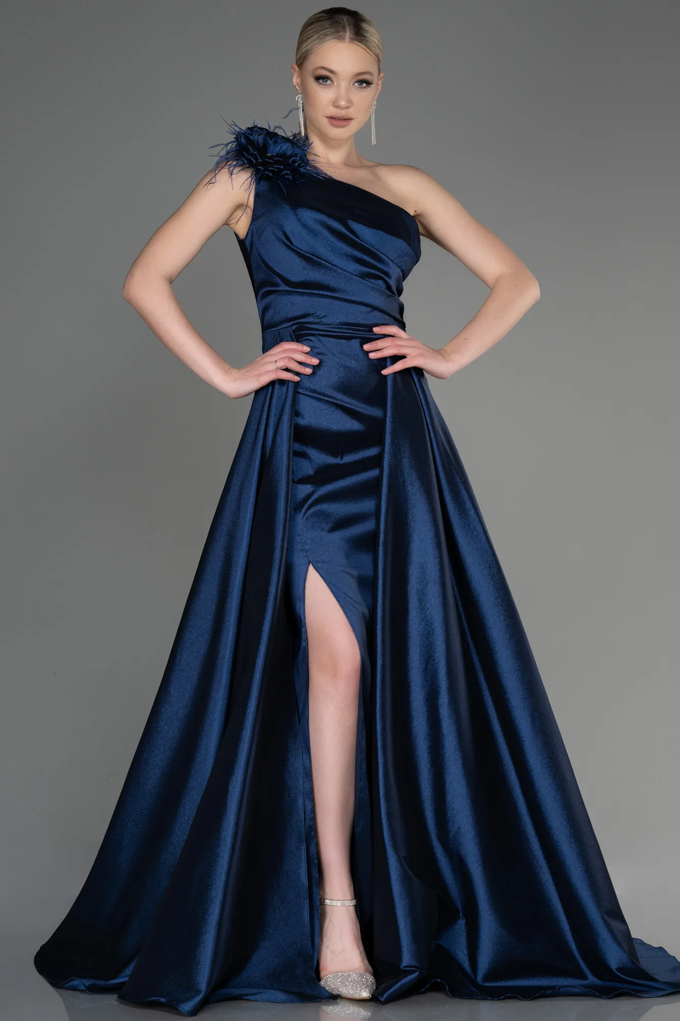 Navy Blue-Long Evening Dress ABU3772