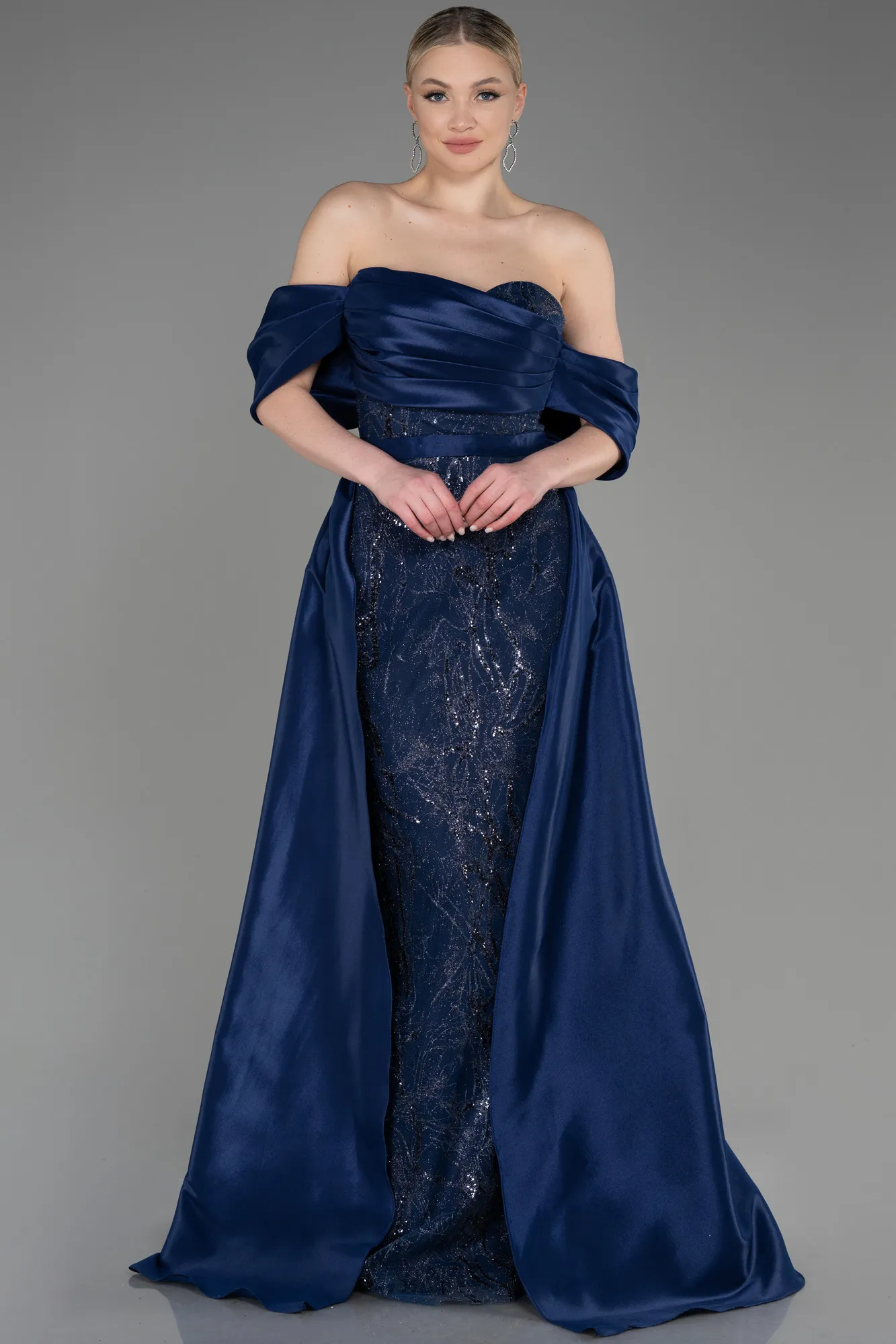 Navy Blue-Long Evening Dress ABU3887