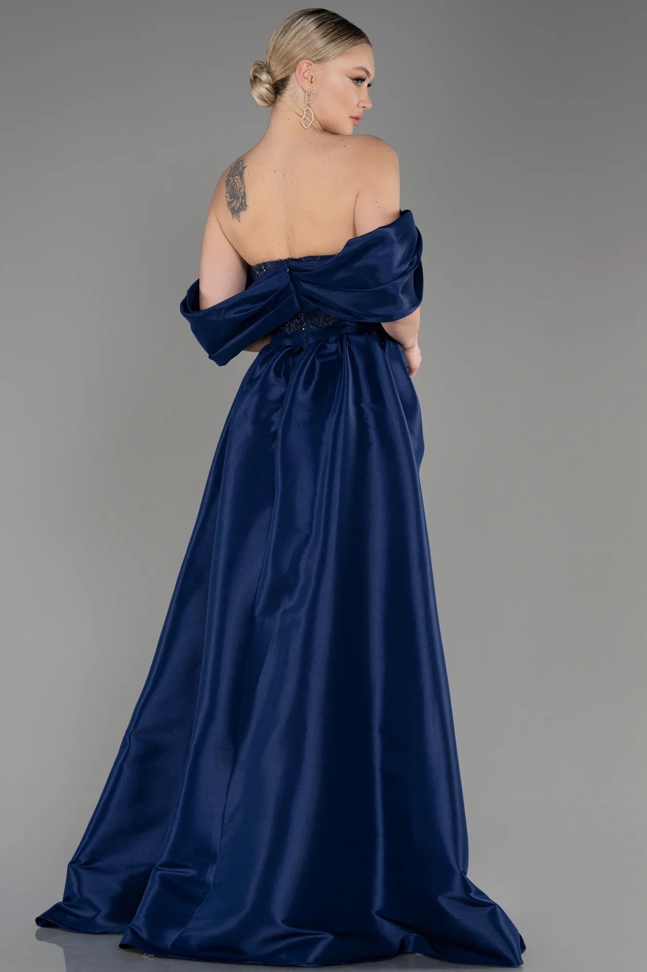 Navy Blue-Long Evening Dress ABU3887