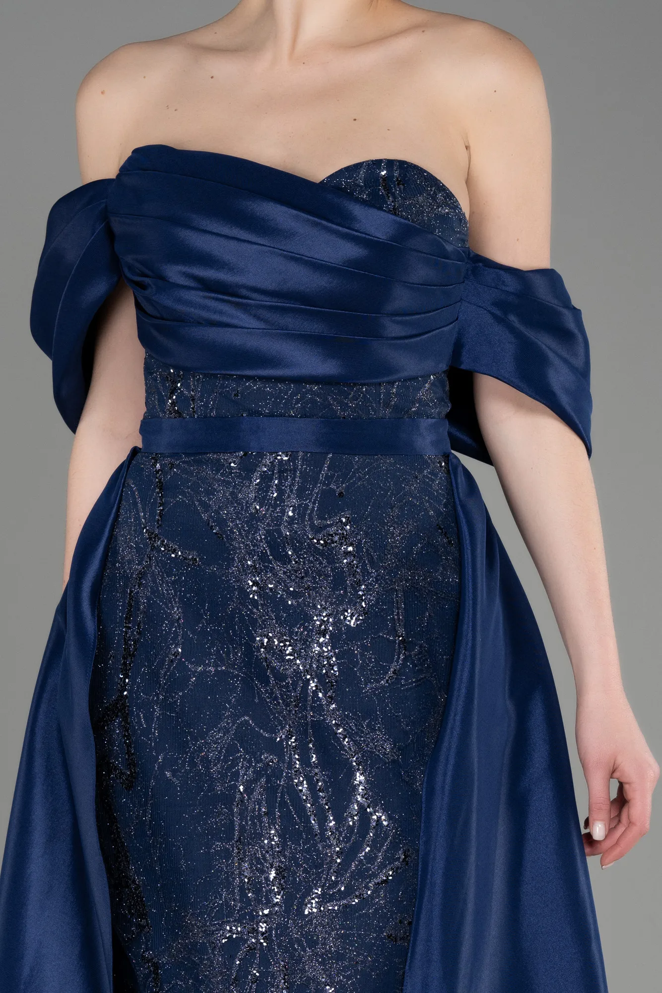 Navy Blue-Long Evening Dress ABU3887