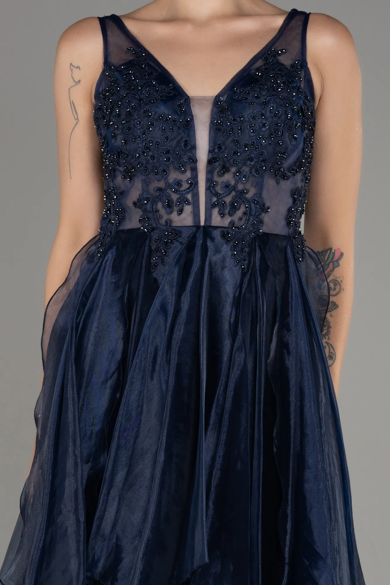 Navy Blue-Long Evening Dress ABU3952