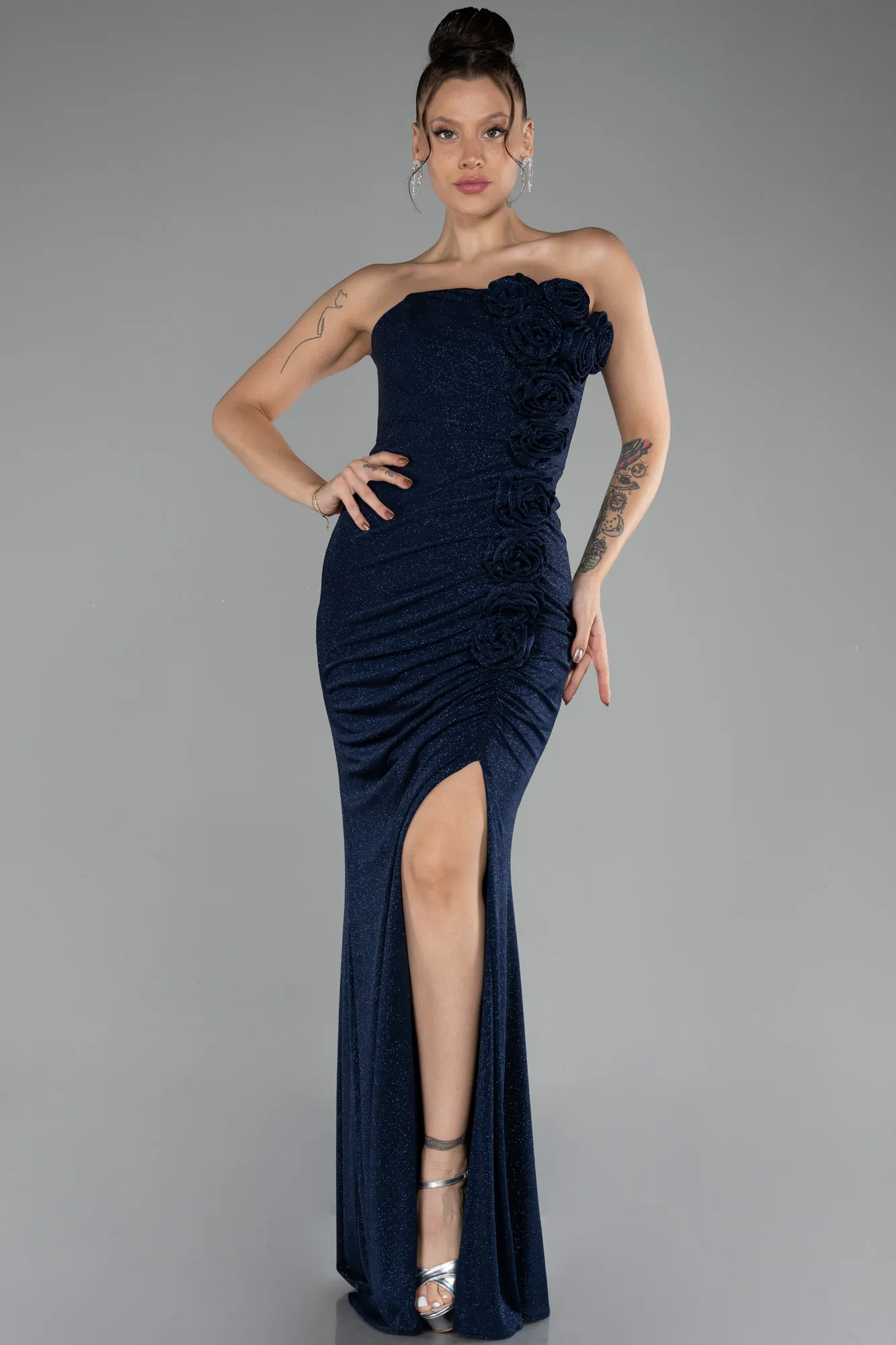 Navy Blue-Long Evening Dress ABU4225