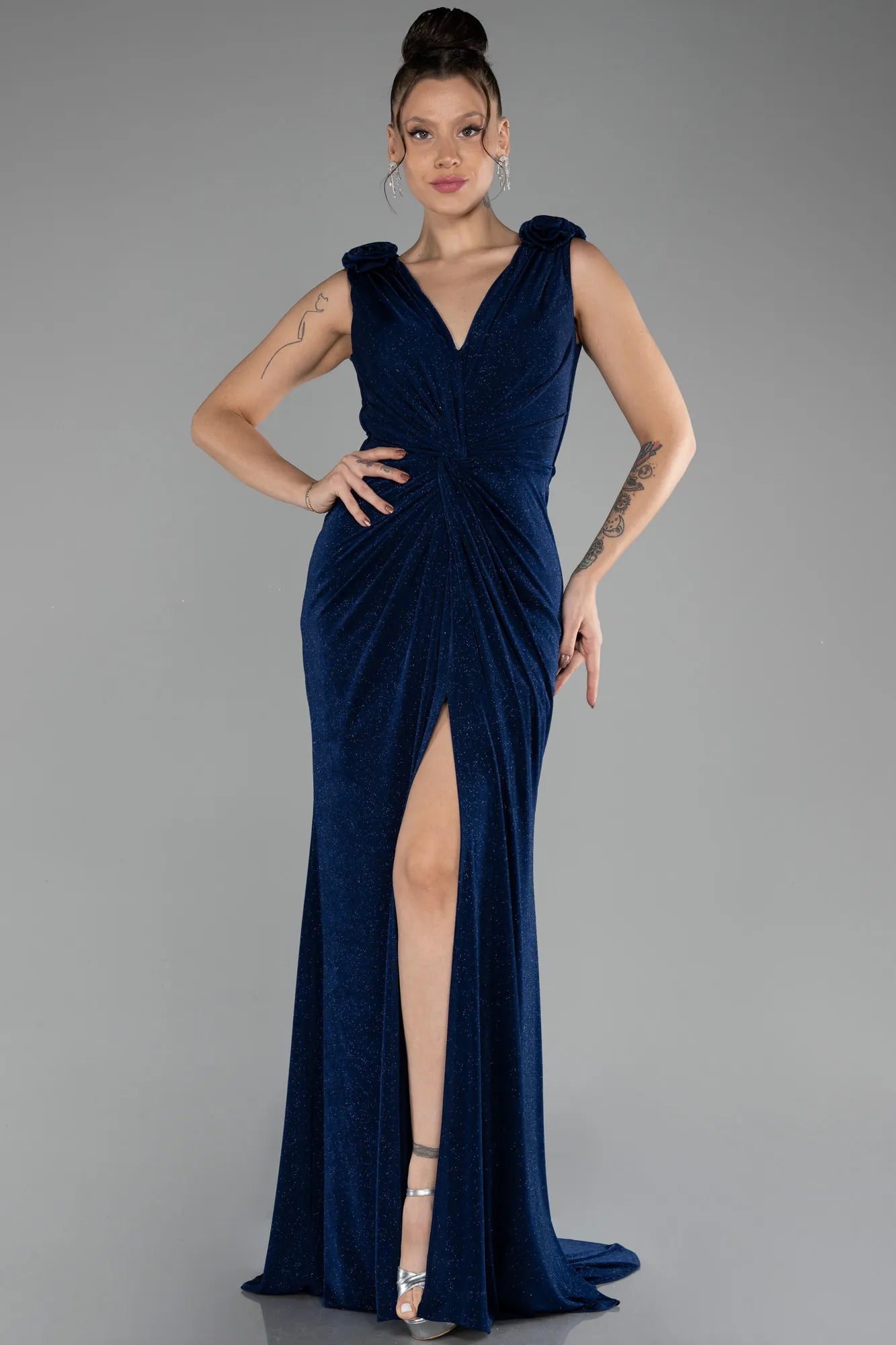 Navy Blue-Long Evening Dress ABU4226