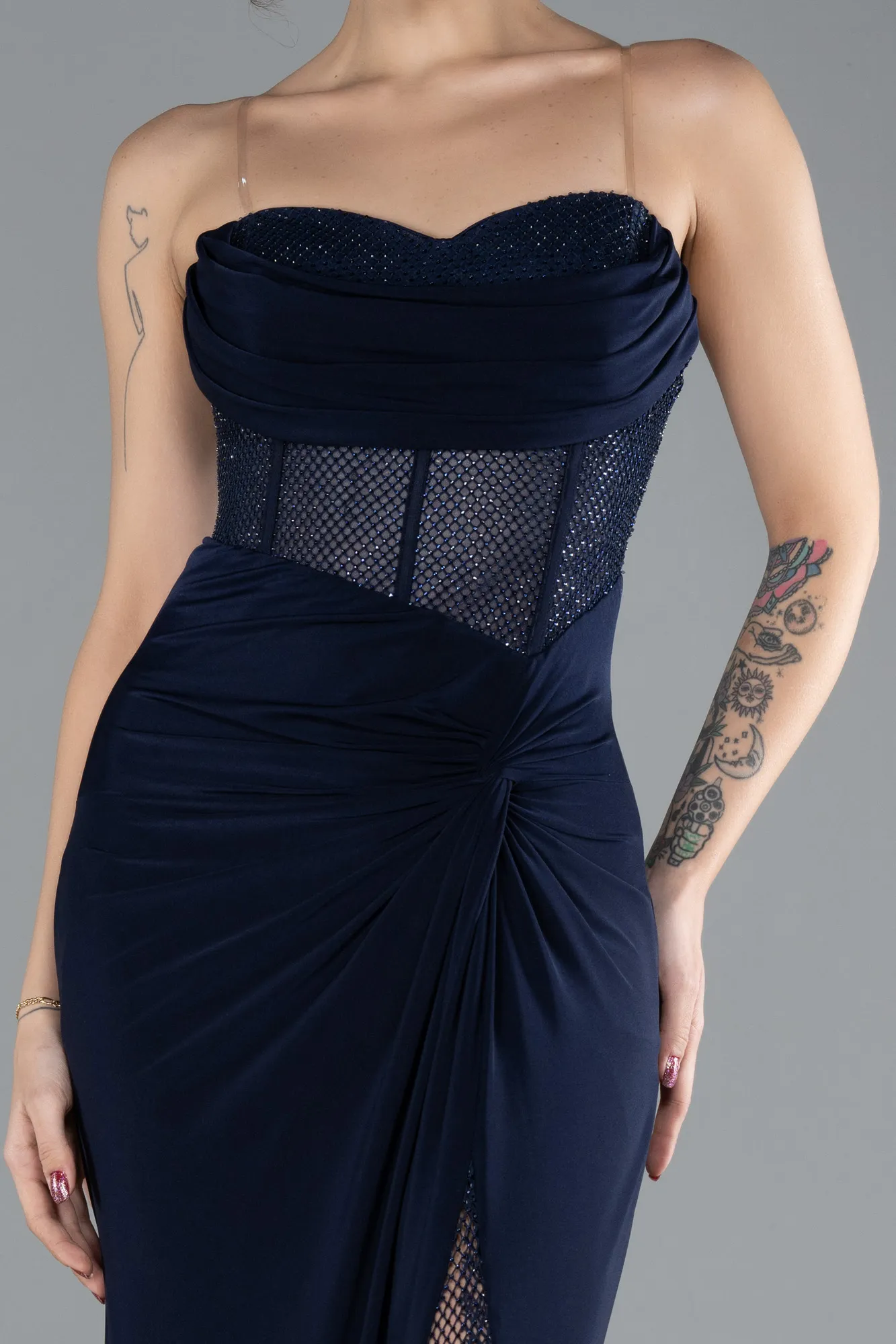 Navy Blue-Long Evening Dress ABU4410