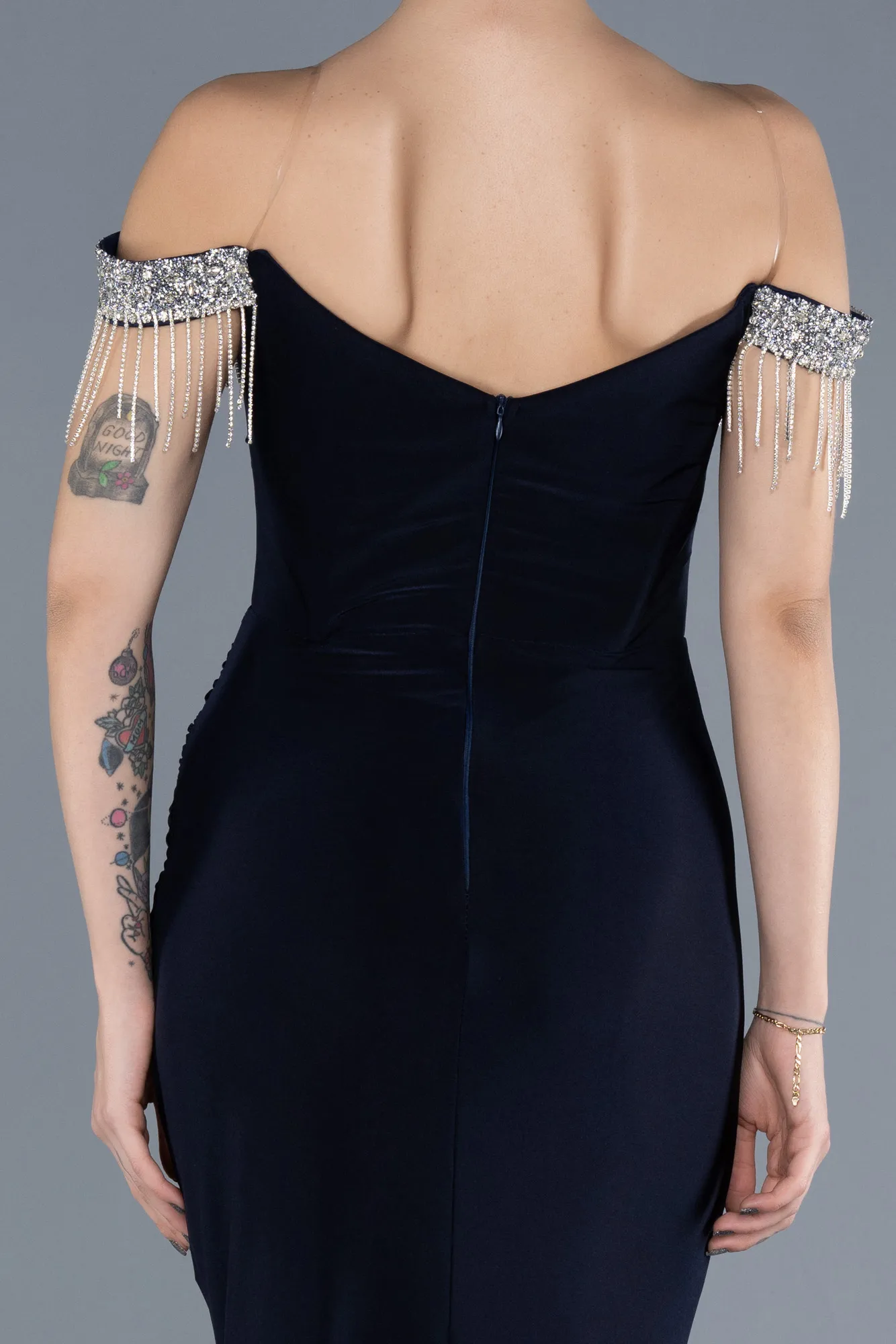 Navy Blue-Long Evening Dress ABU4553