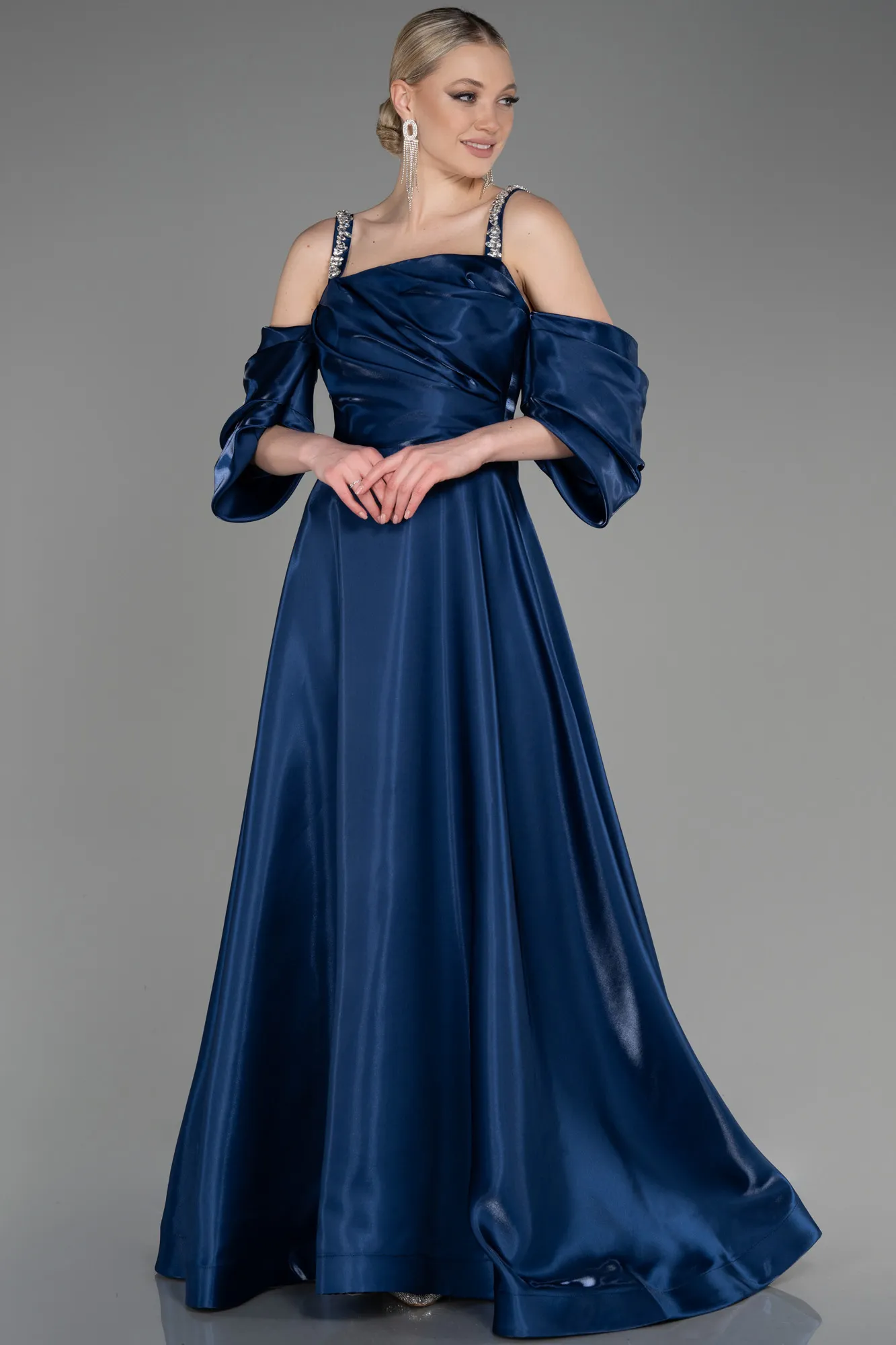 Navy Blue-Long Evening Prom Dress ABU3826