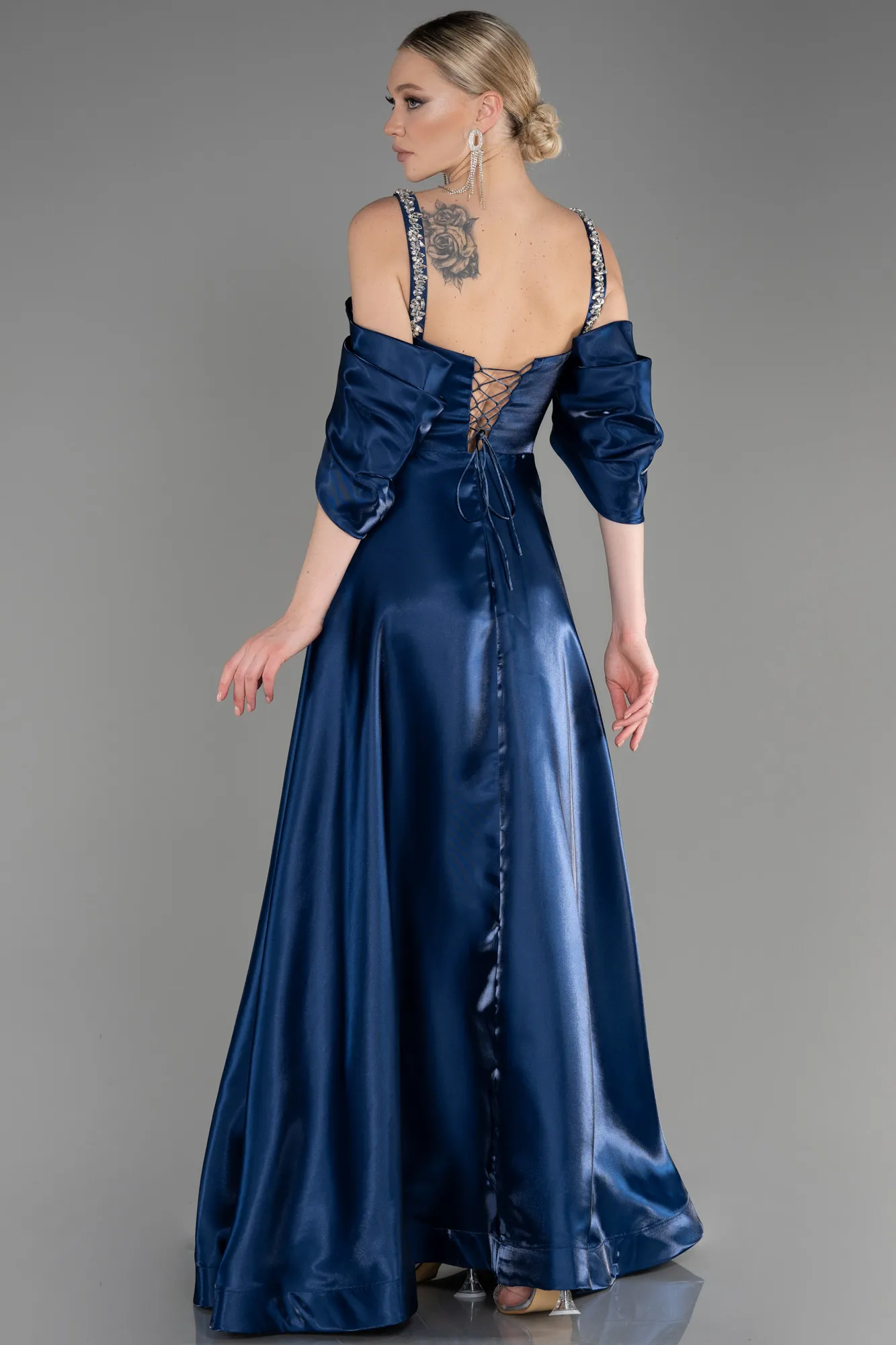 Navy Blue-Long Evening Prom Dress ABU3826